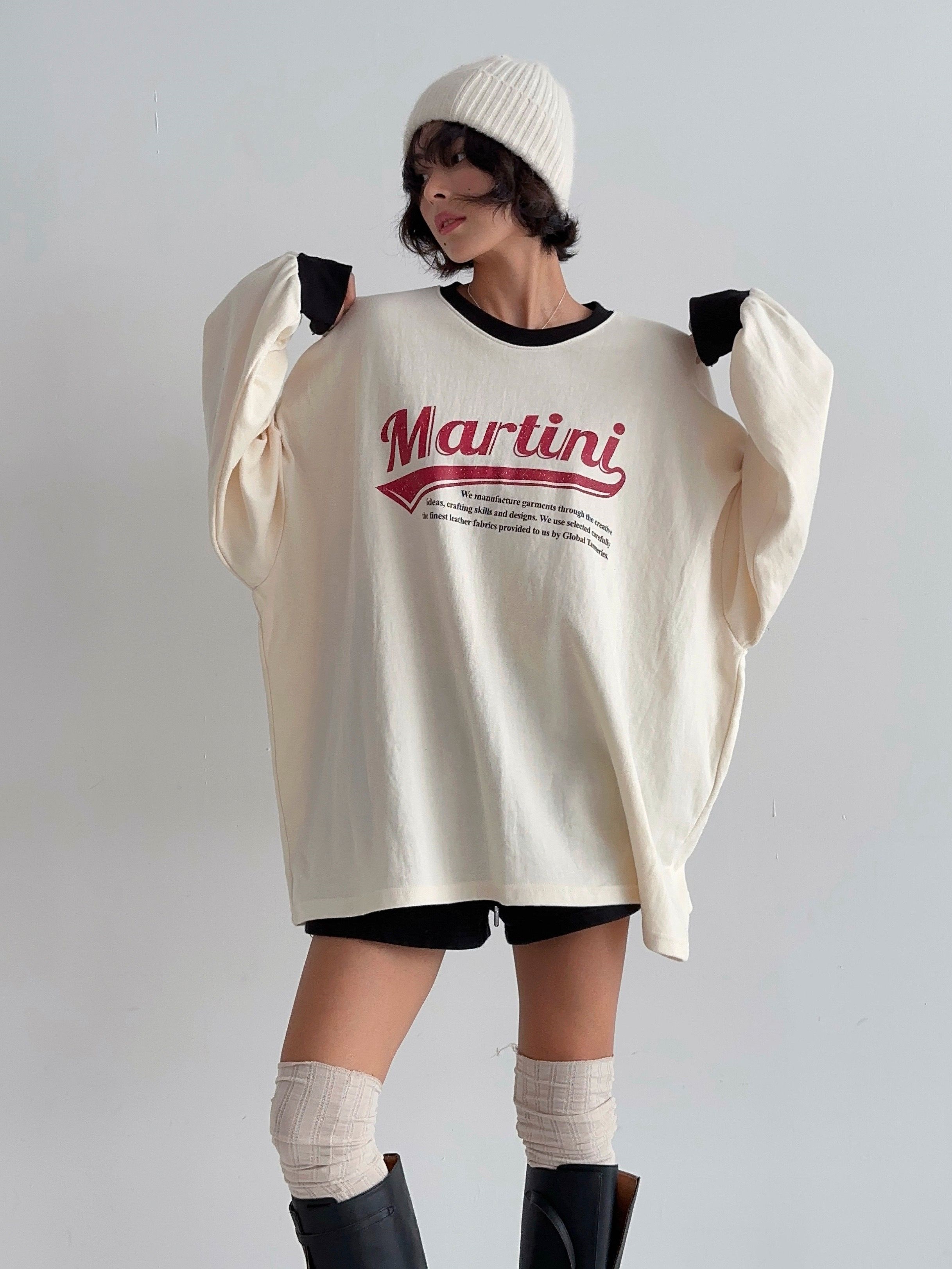 ラウンドネックオーバーサイズルーズ長袖ビッグプリント配色Tシャツ | 詳細画像6