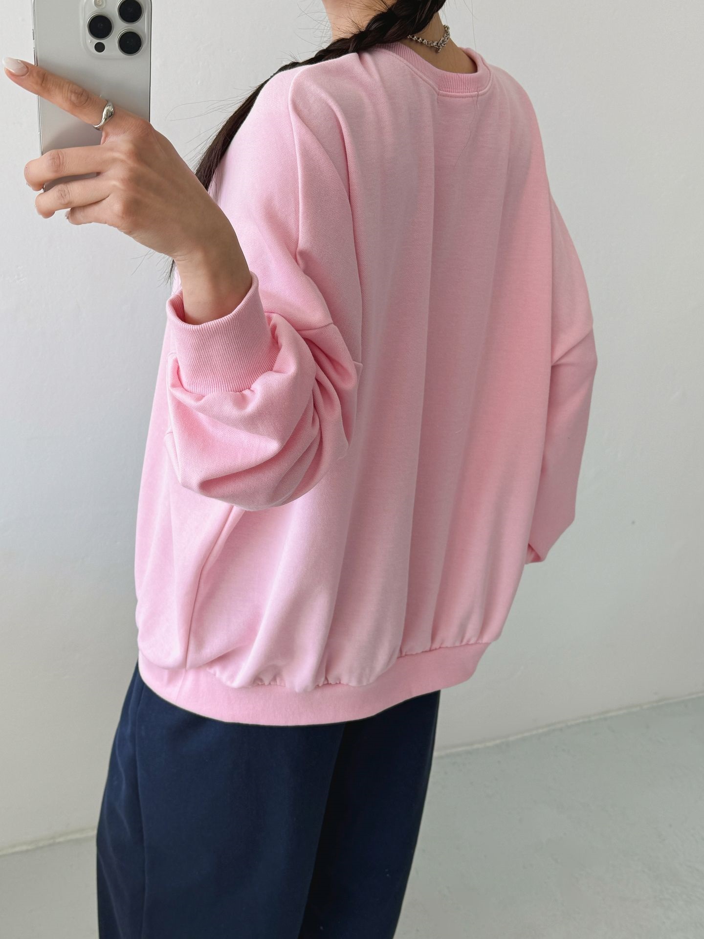 ラウンドネックオーバーサイズルーズ長袖ビッグプリントスウェット | 詳細画像6