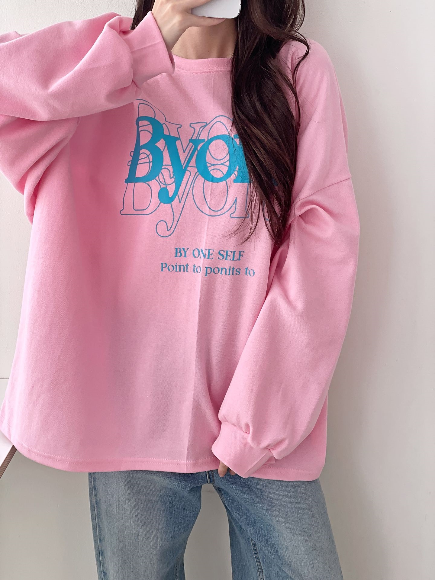 ラウンドネックオーバーサイズルーズビッグプリントTシャツ | 詳細画像2