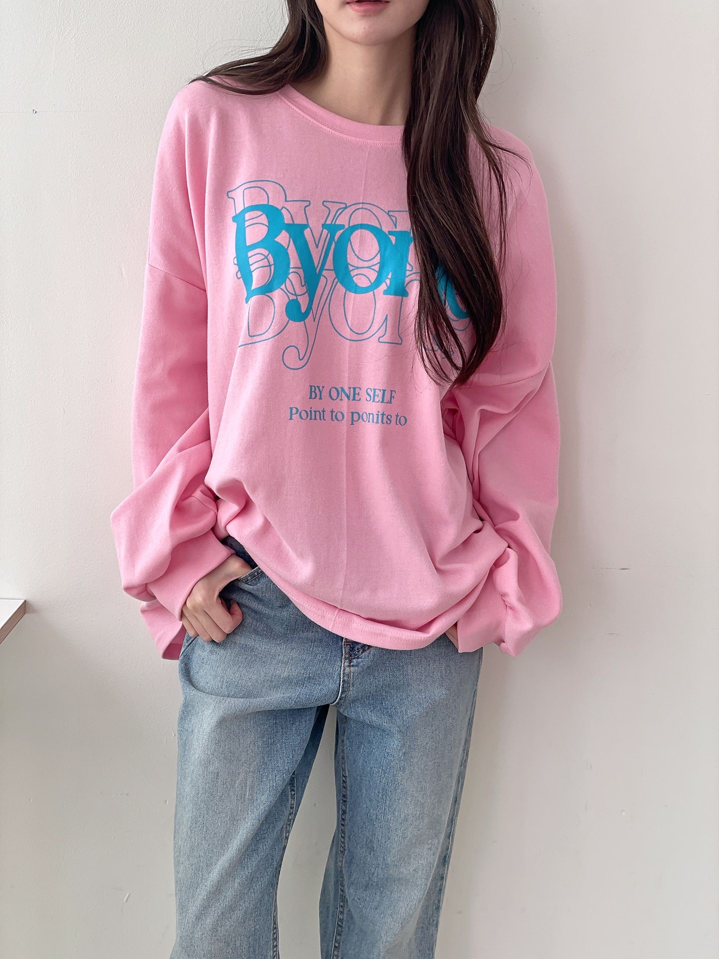 ラウンドネックオーバーサイズルーズビッグプリントTシャツ | 詳細画像3