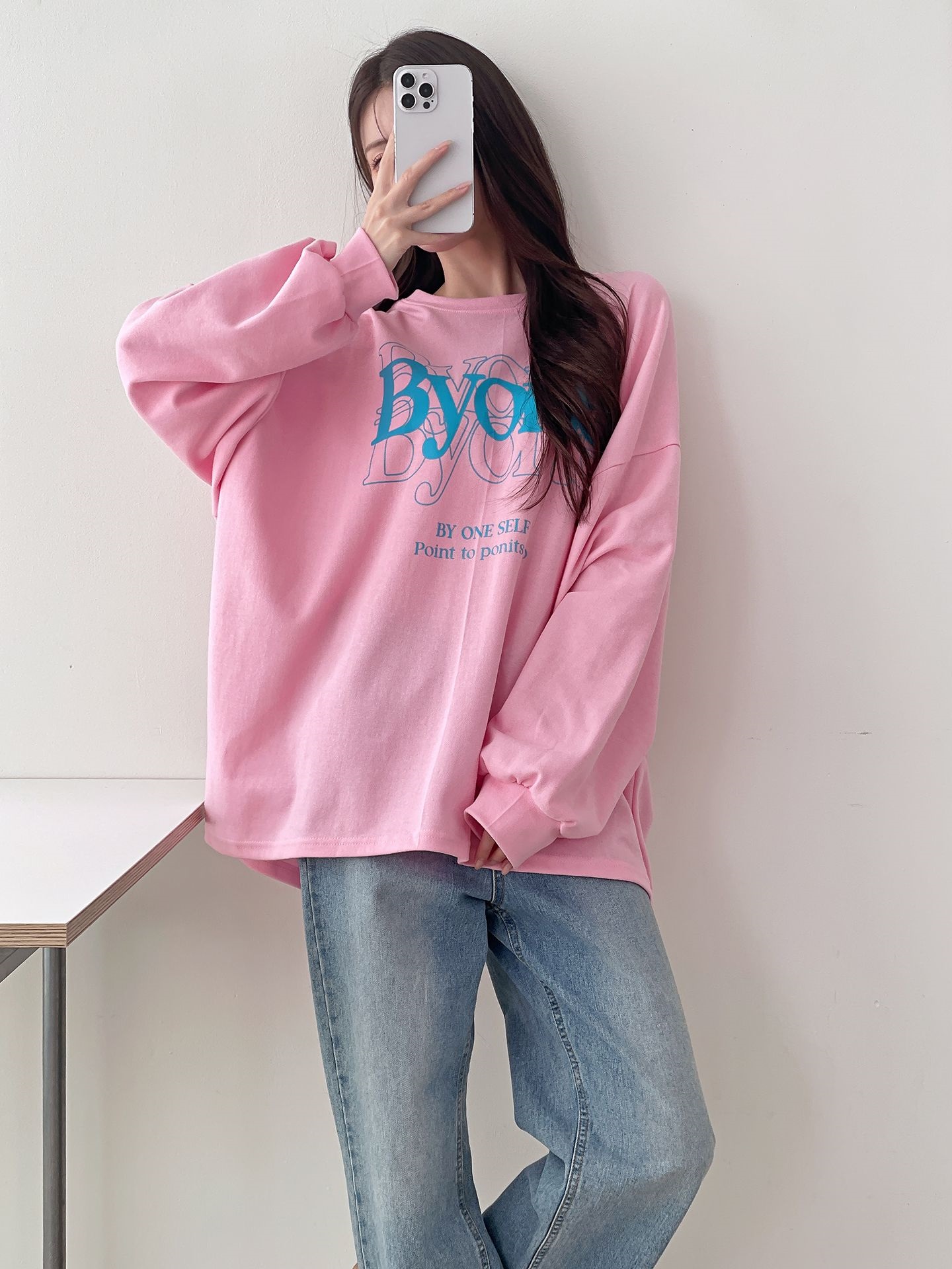 ラウンドネックオーバーサイズルーズビッグプリントTシャツ | 詳細画像4