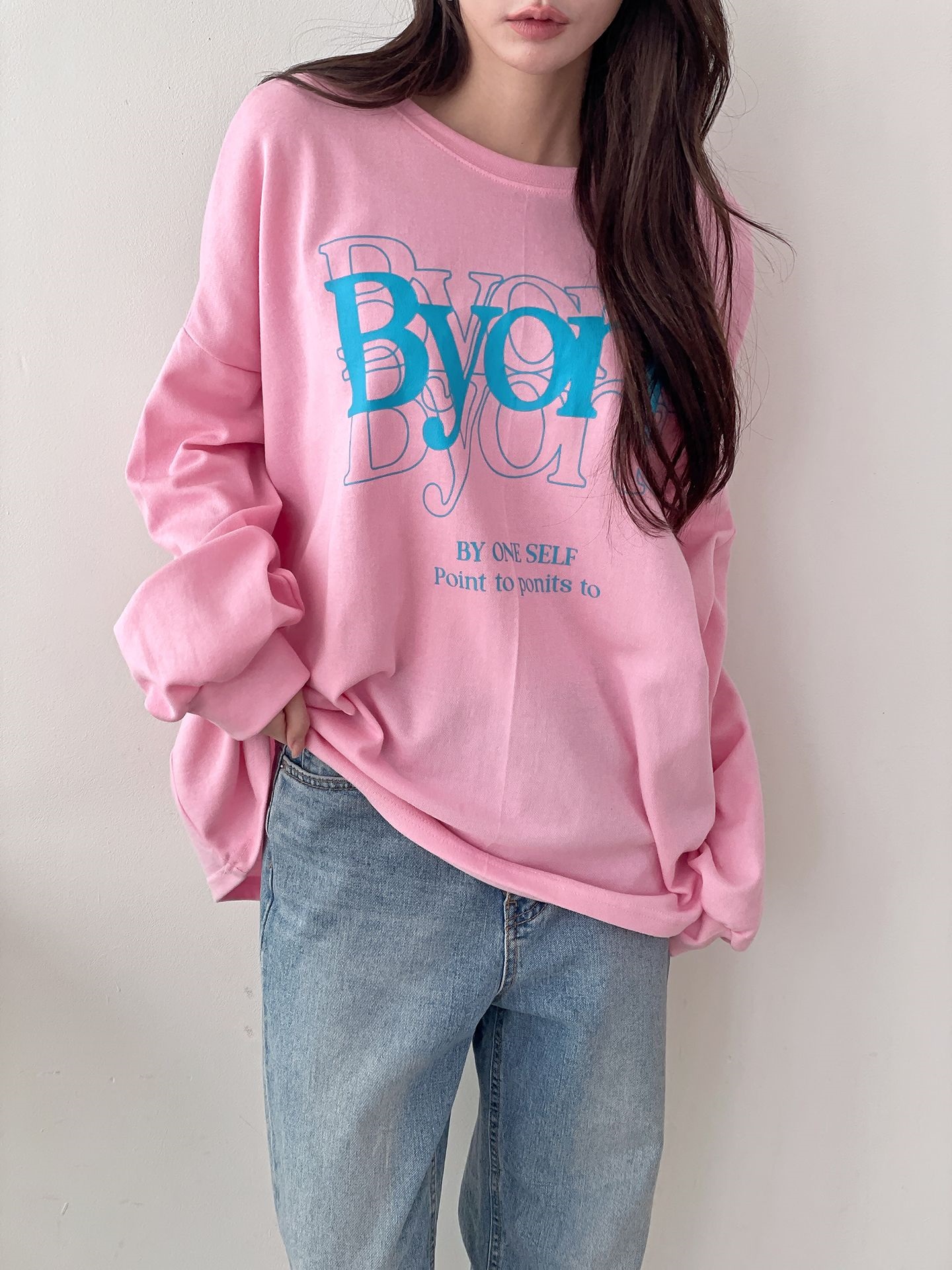 ラウンドネックオーバーサイズルーズビッグプリントTシャツ | 詳細画像5