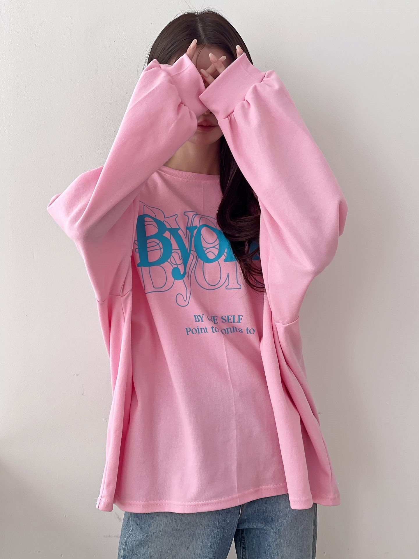 ラウンドネックオーバーサイズルーズビッグプリントTシャツ | 詳細画像9