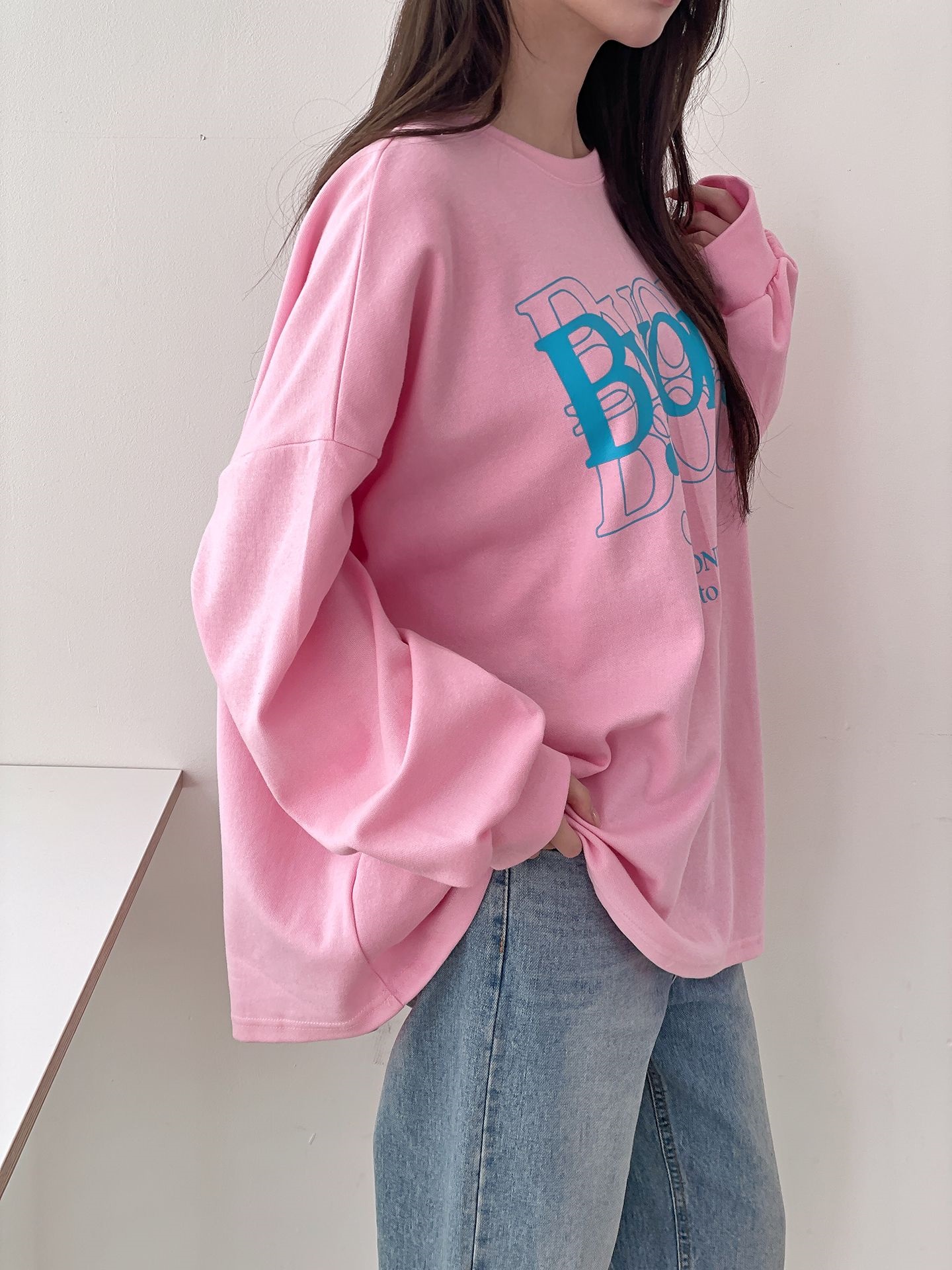 ラウンドネックオーバーサイズルーズビッグプリントTシャツ | 詳細画像12