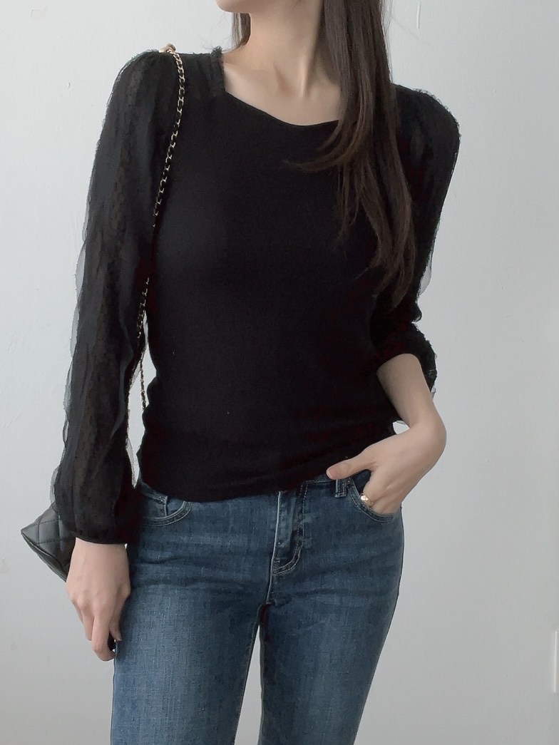 ハートネック長袖レースTシャツ | 詳細画像4