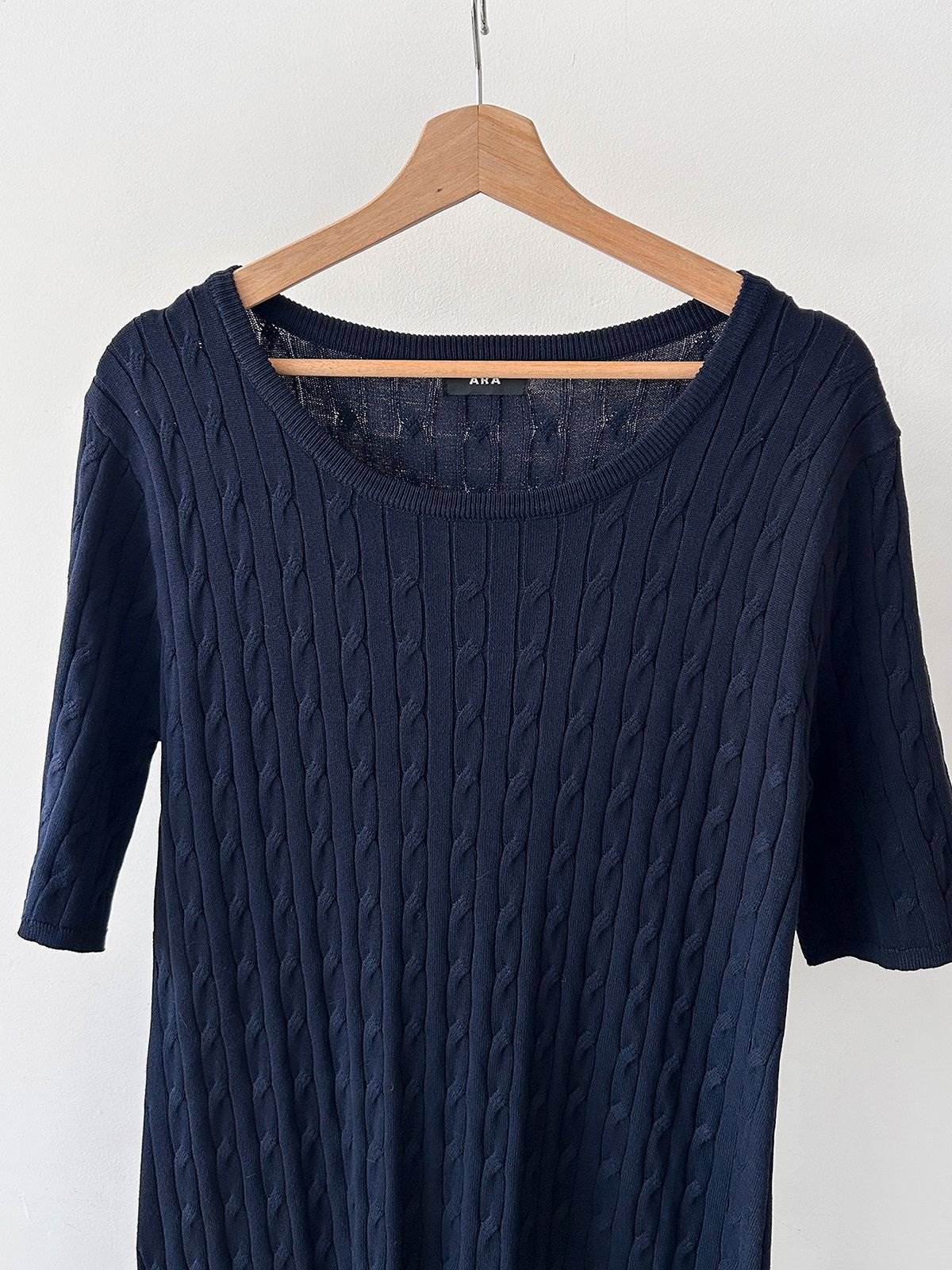 ニットラウンドネックケーブルロング半袖ワンピース | 詳細画像40