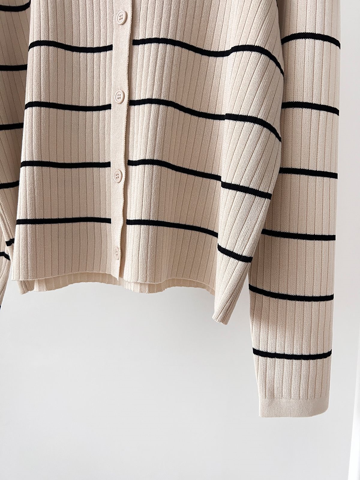 ニットラウンドネックボーダーワンピースカーディガンアンサンブル | 詳細画像30