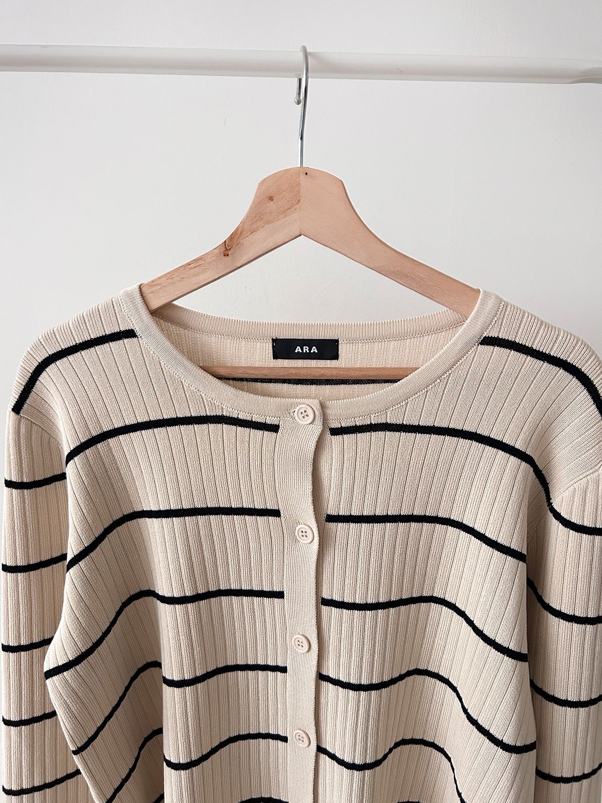 ニットラウンドネックボーダーワンピースカーディガンアンサンブル | 詳細画像31