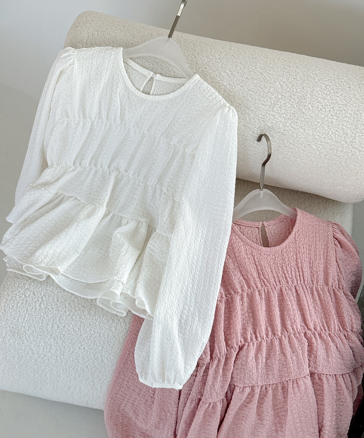 ラウンドネックティアード長袖ブラウス | 詳細画像14