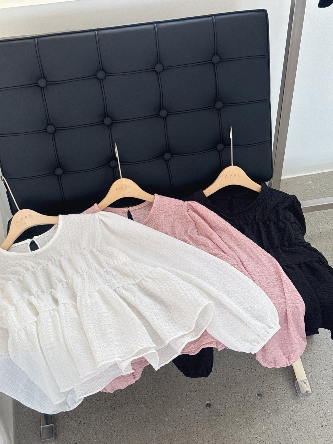 ラウンドネックティアード長袖ブラウス | 詳細画像15