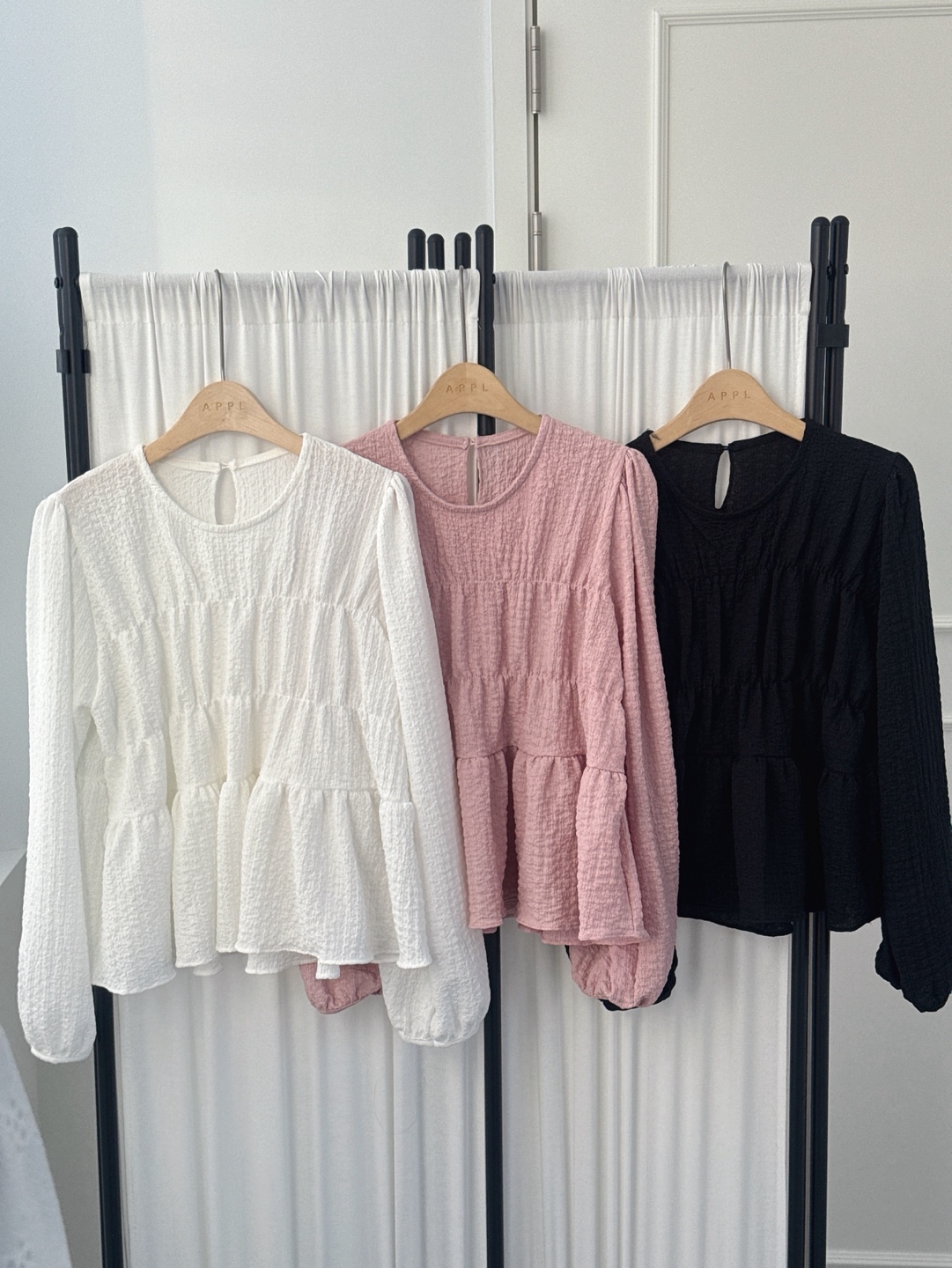 ラウンドネックティアード長袖ブラウス | 詳細画像16