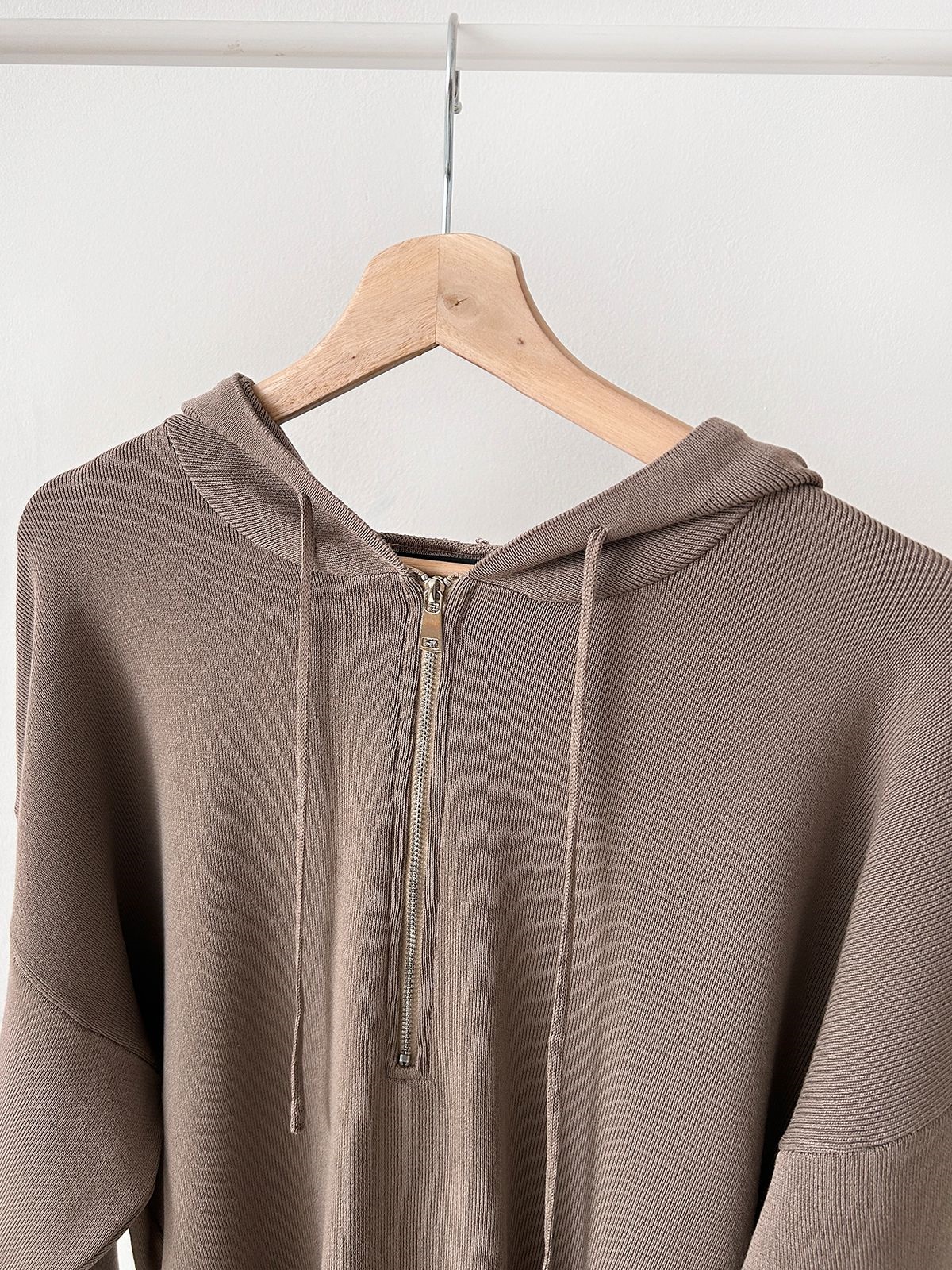 ハーフジップフードウエストゴムセットアップパンツニット | 詳細画像39