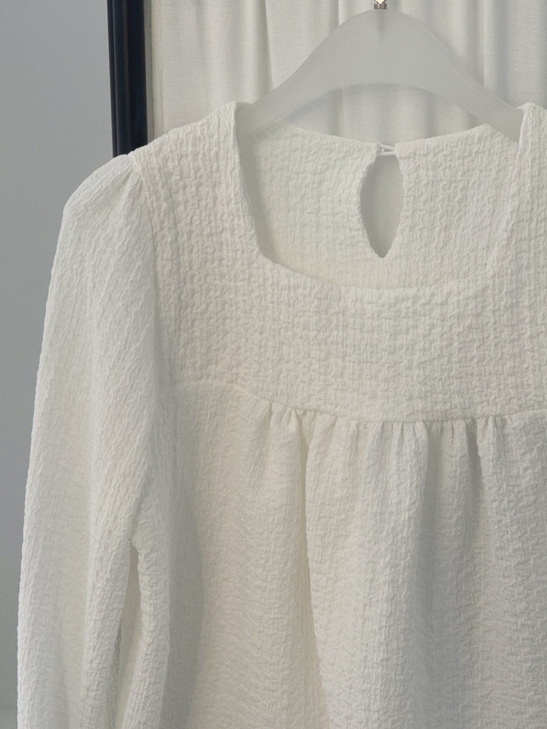 スクエアネックシャーリング長袖ブラウス | 詳細画像15