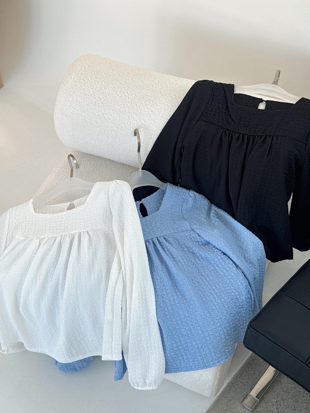 スクエアネックシャーリング長袖ブラウス | 詳細画像16