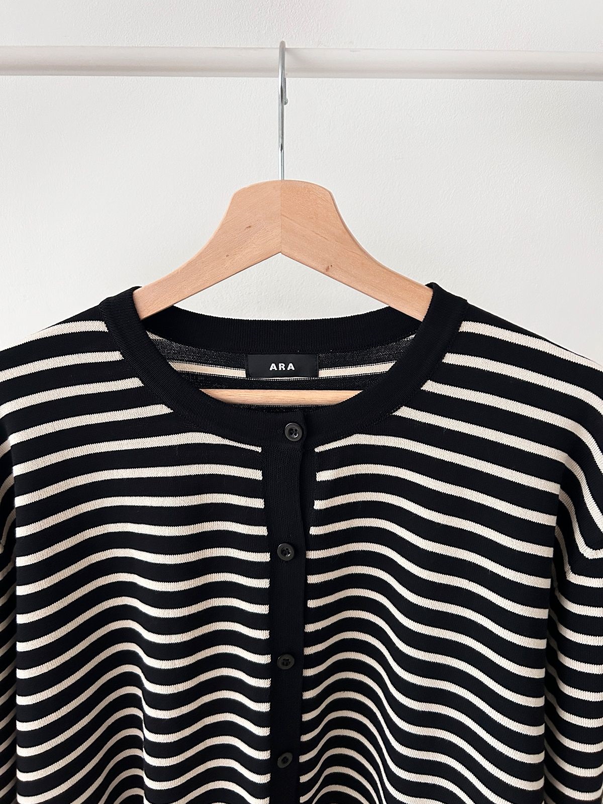 ラウンドネックロングボーダーワンピースカーディガンアンサンブル | 詳細画像31