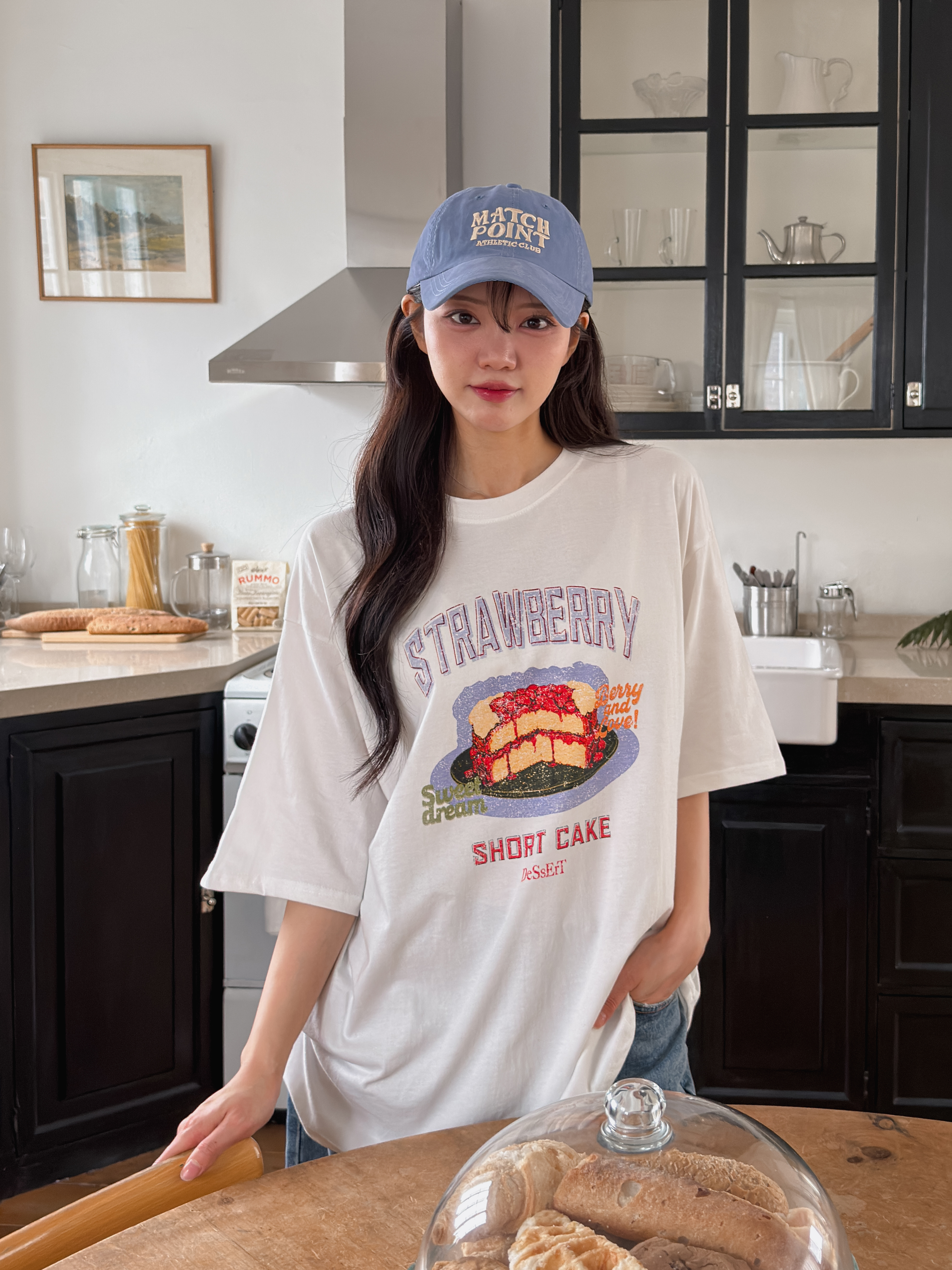 コットンラウンドネックルーズ半袖プリントTシャツ | 詳細画像2