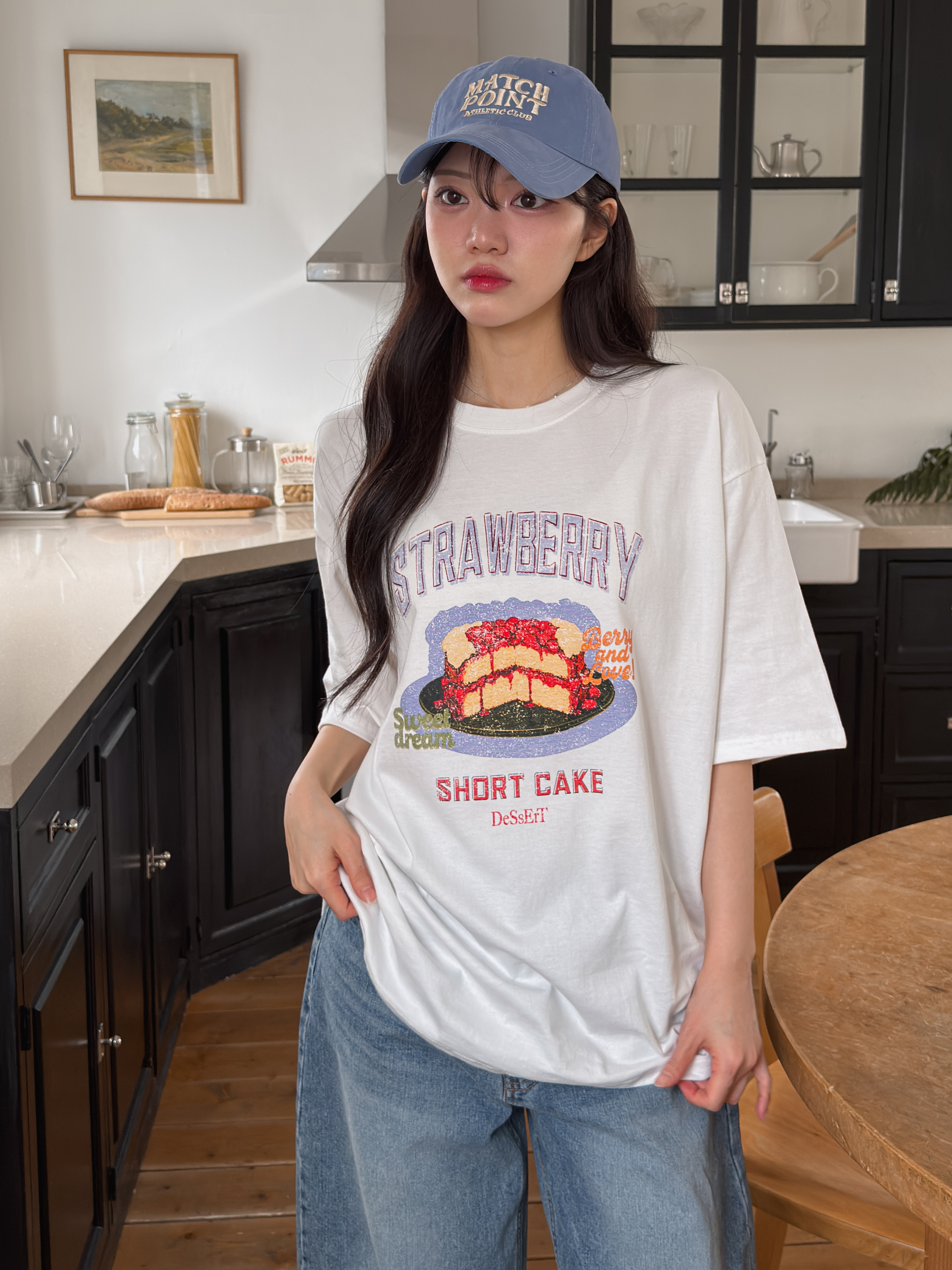 コットンラウンドネックルーズ半袖プリントTシャツ | 詳細画像3