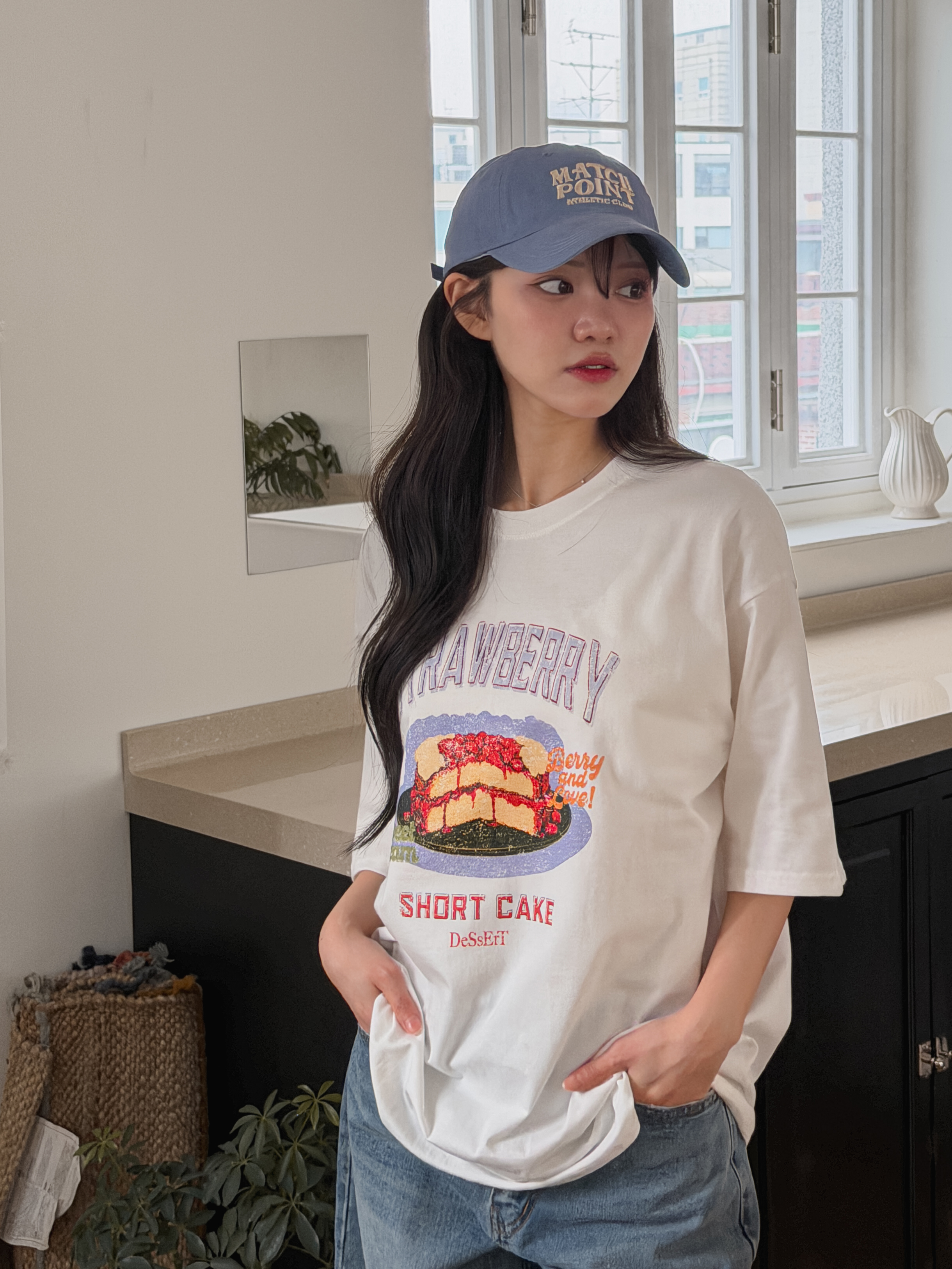 コットンラウンドネックルーズ半袖プリントTシャツ | 詳細画像9