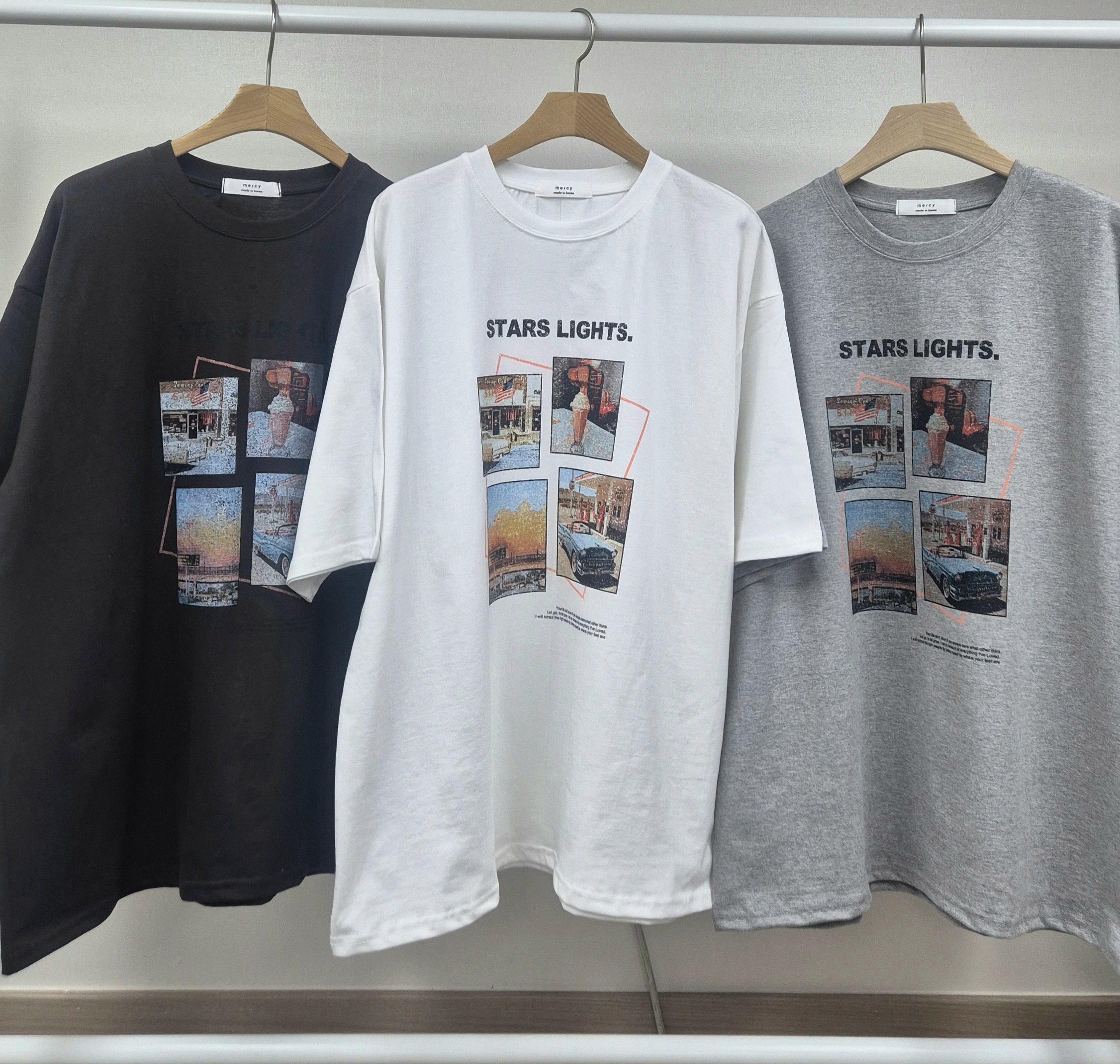 コットンラウンドネックボクシー半袖プリントTシャツ | 詳細画像12