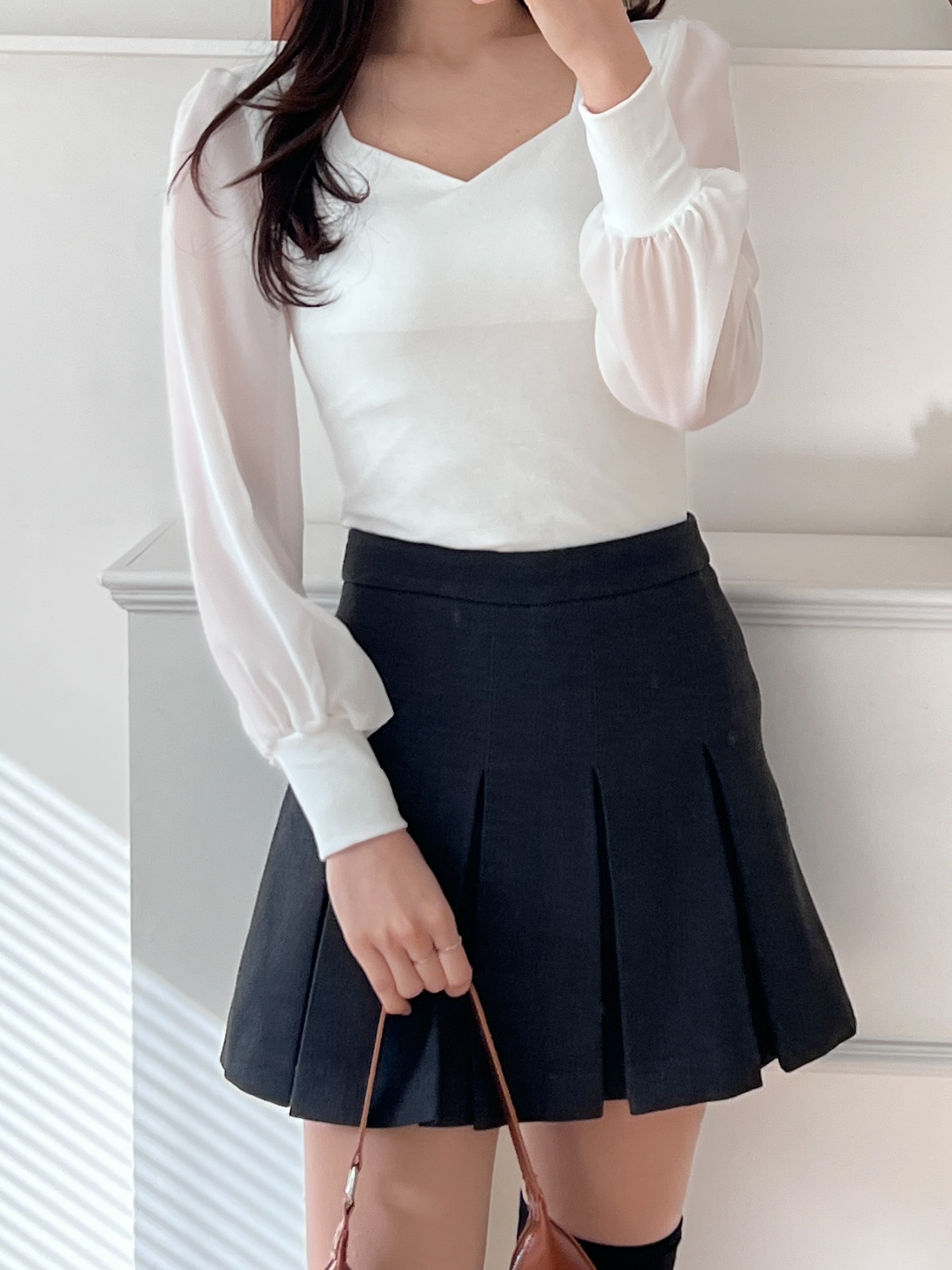 ハートネック長袖ブラウス | 詳細画像9