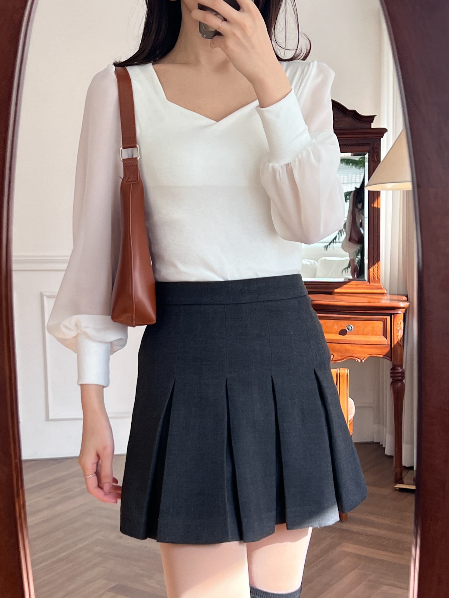 ハートネック長袖ブラウス | 詳細画像12