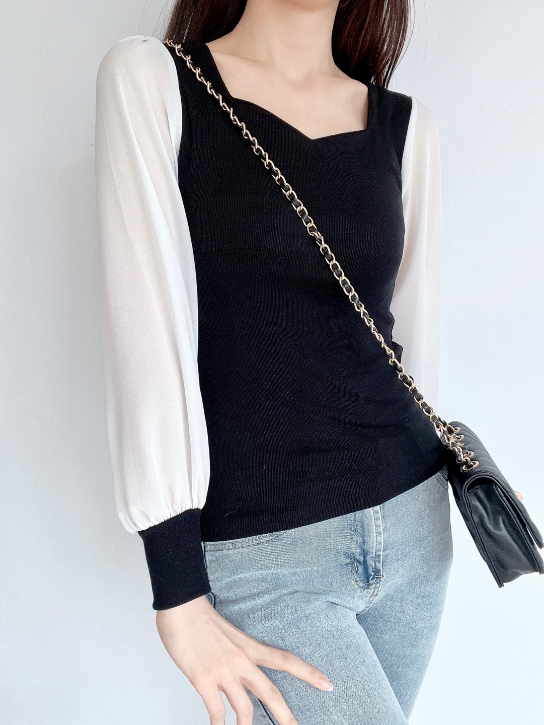 ハートネック長袖ブラウス | 詳細画像13