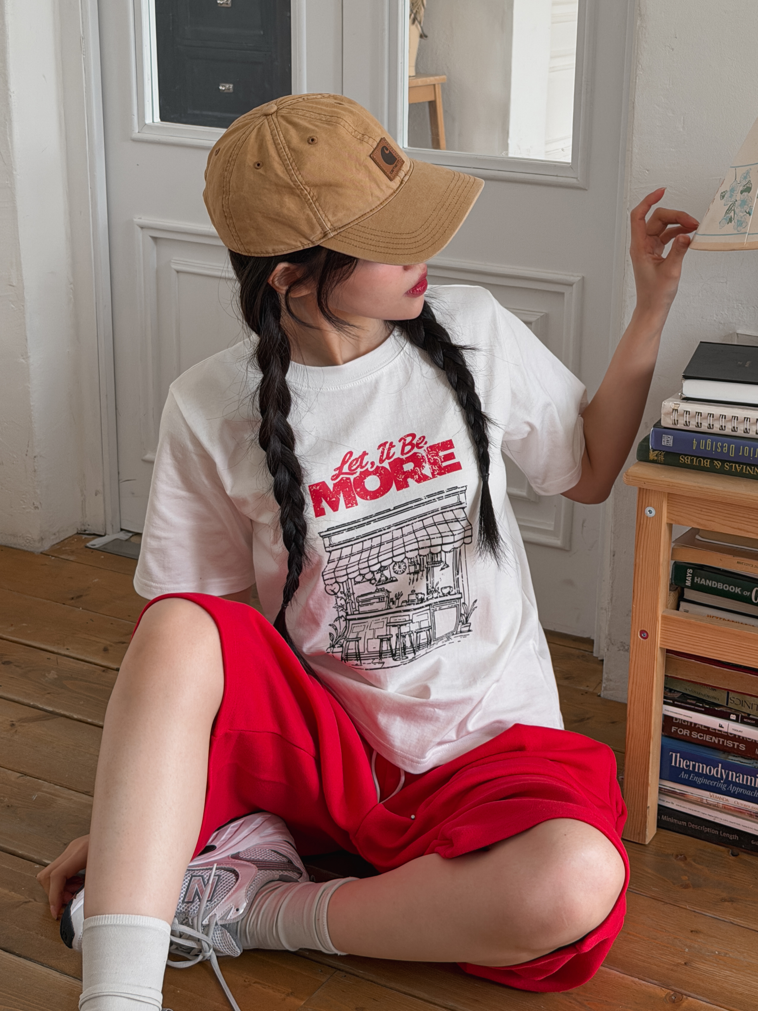 コットンラウンドネック半袖プリントTシャツ | 詳細画像2