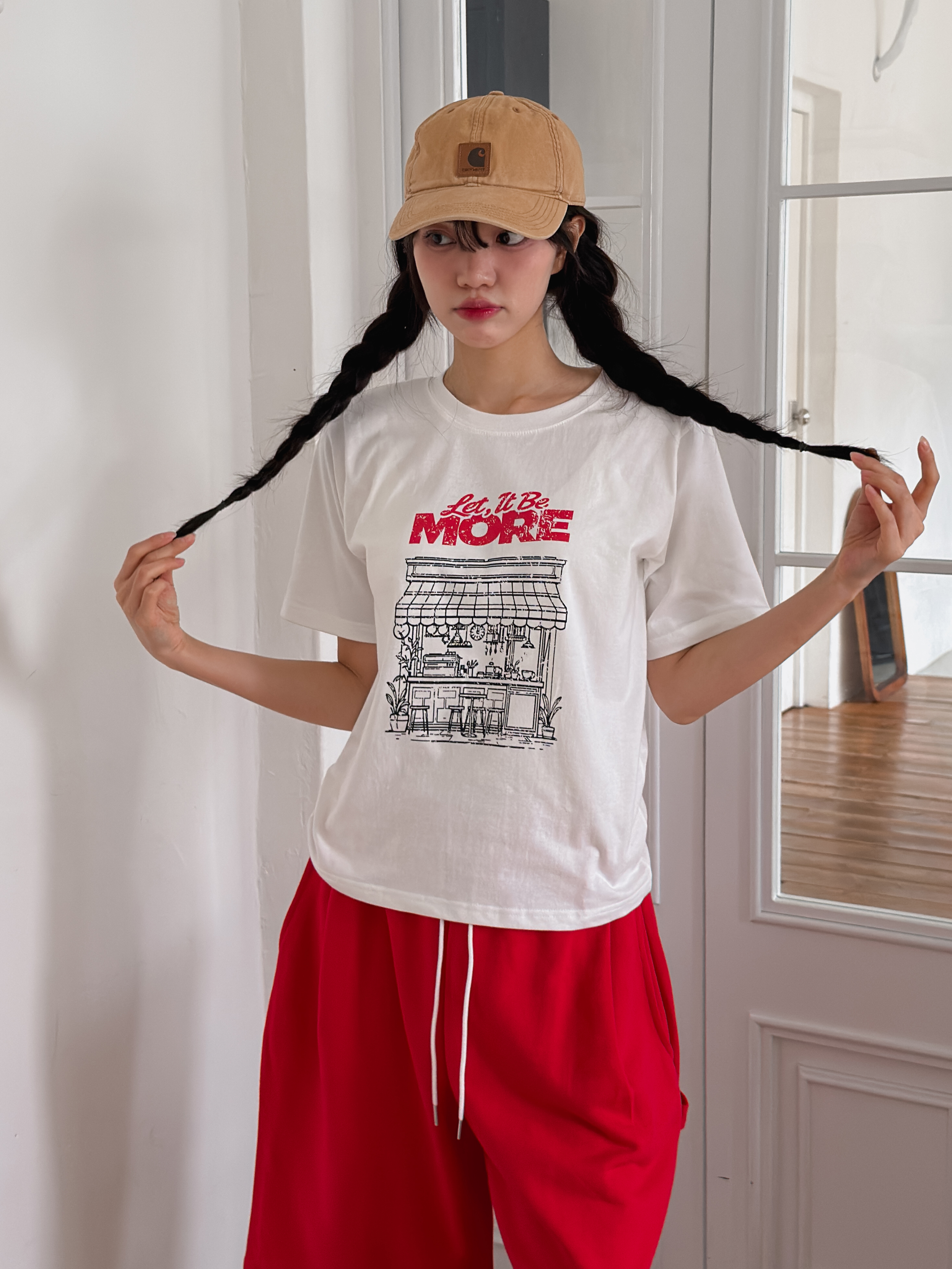 コットンラウンドネック半袖プリントTシャツ | 詳細画像9