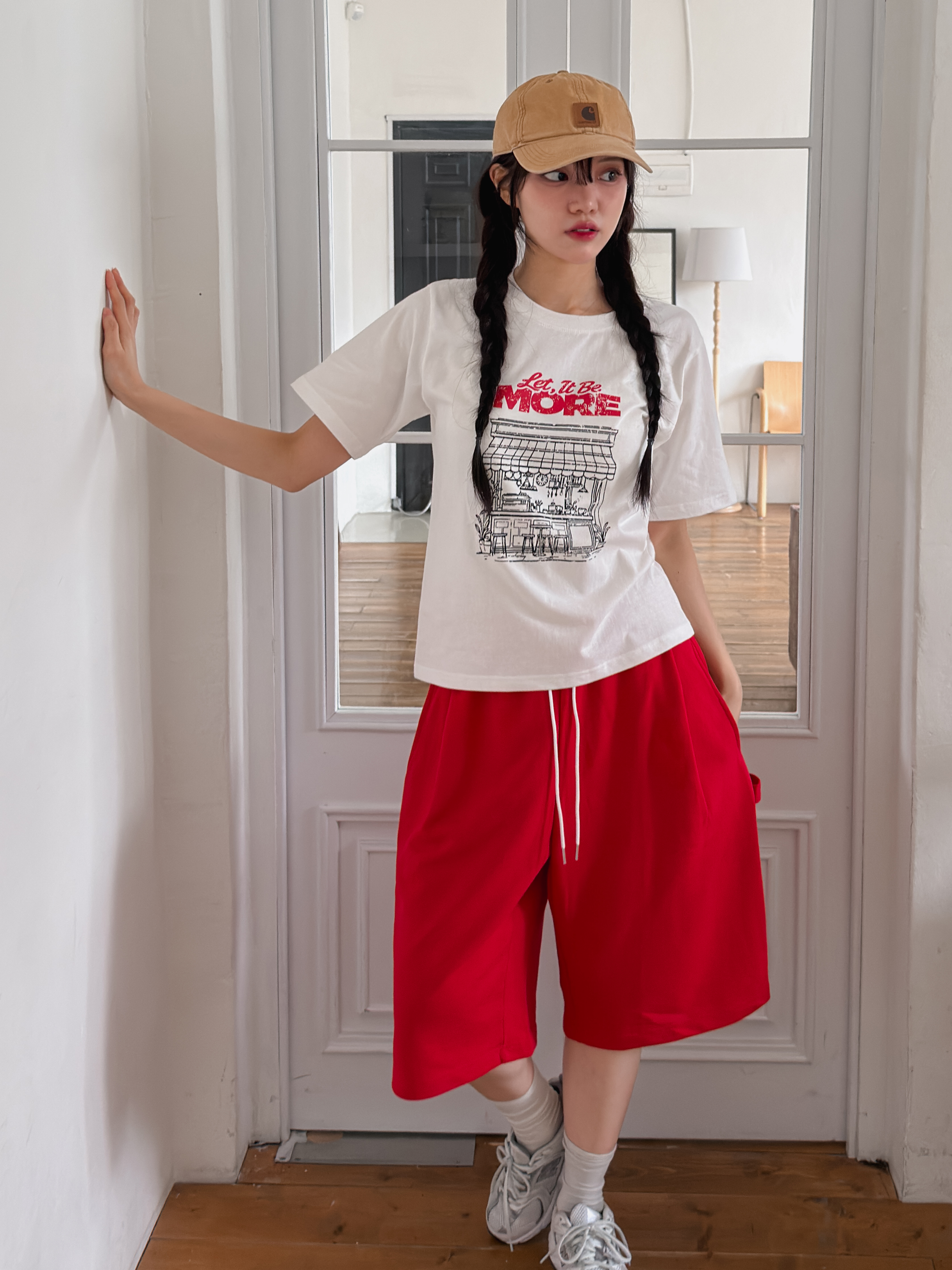 コットンラウンドネック半袖プリントTシャツ | 詳細画像13