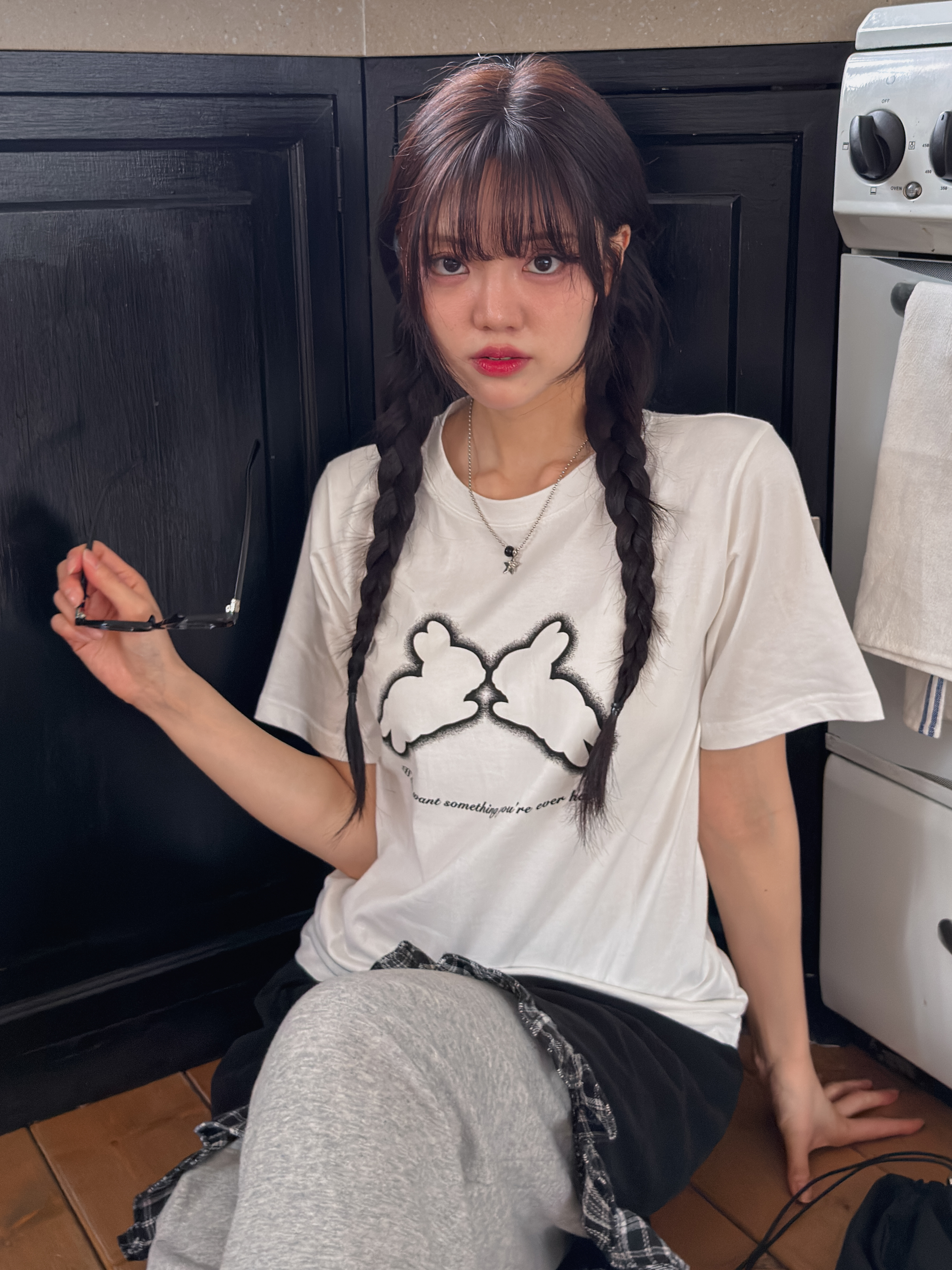 コットンラウンドネック半袖プリントTシャツ | 詳細画像7