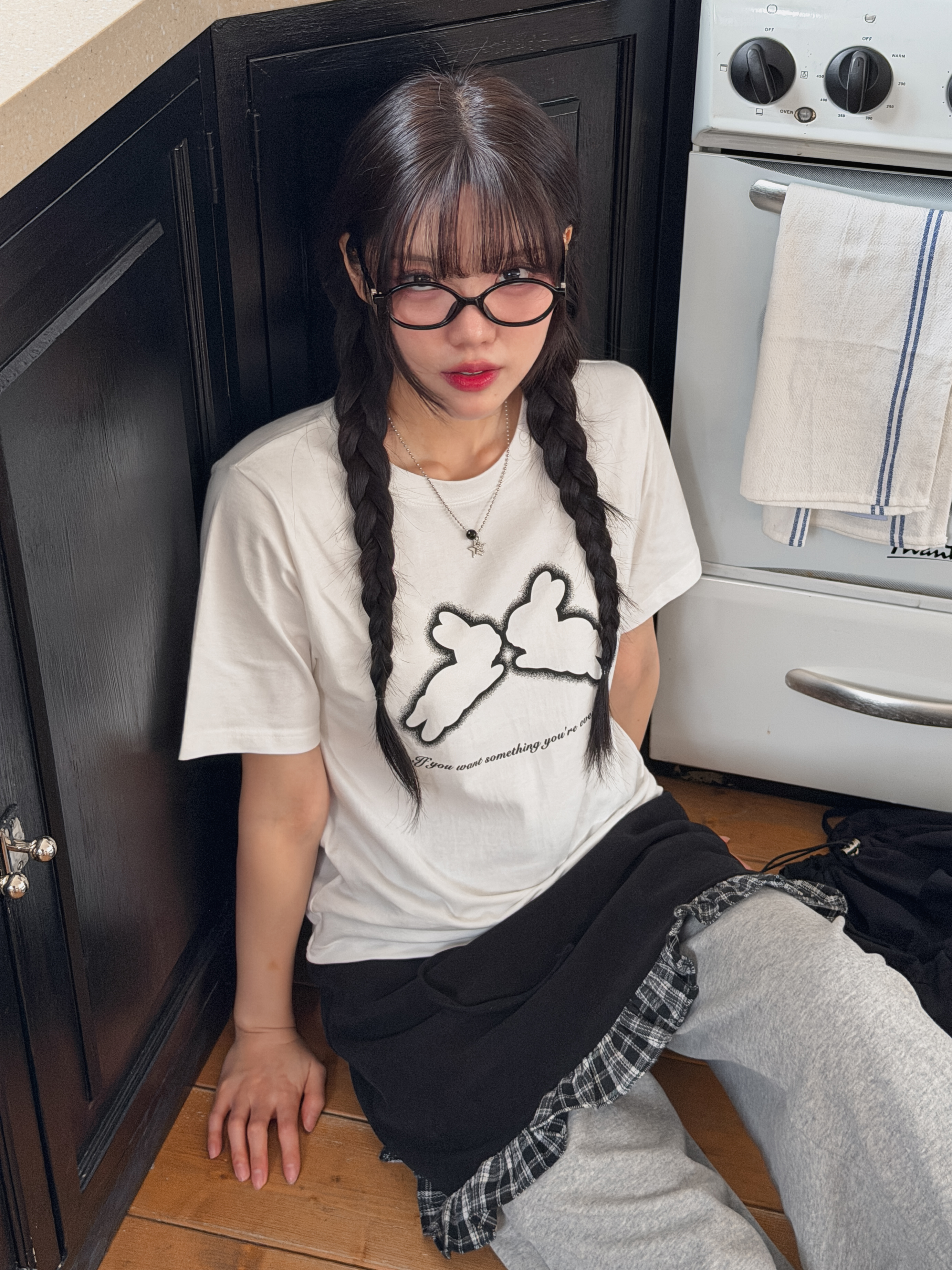 コットンラウンドネック半袖プリントTシャツ | 詳細画像5