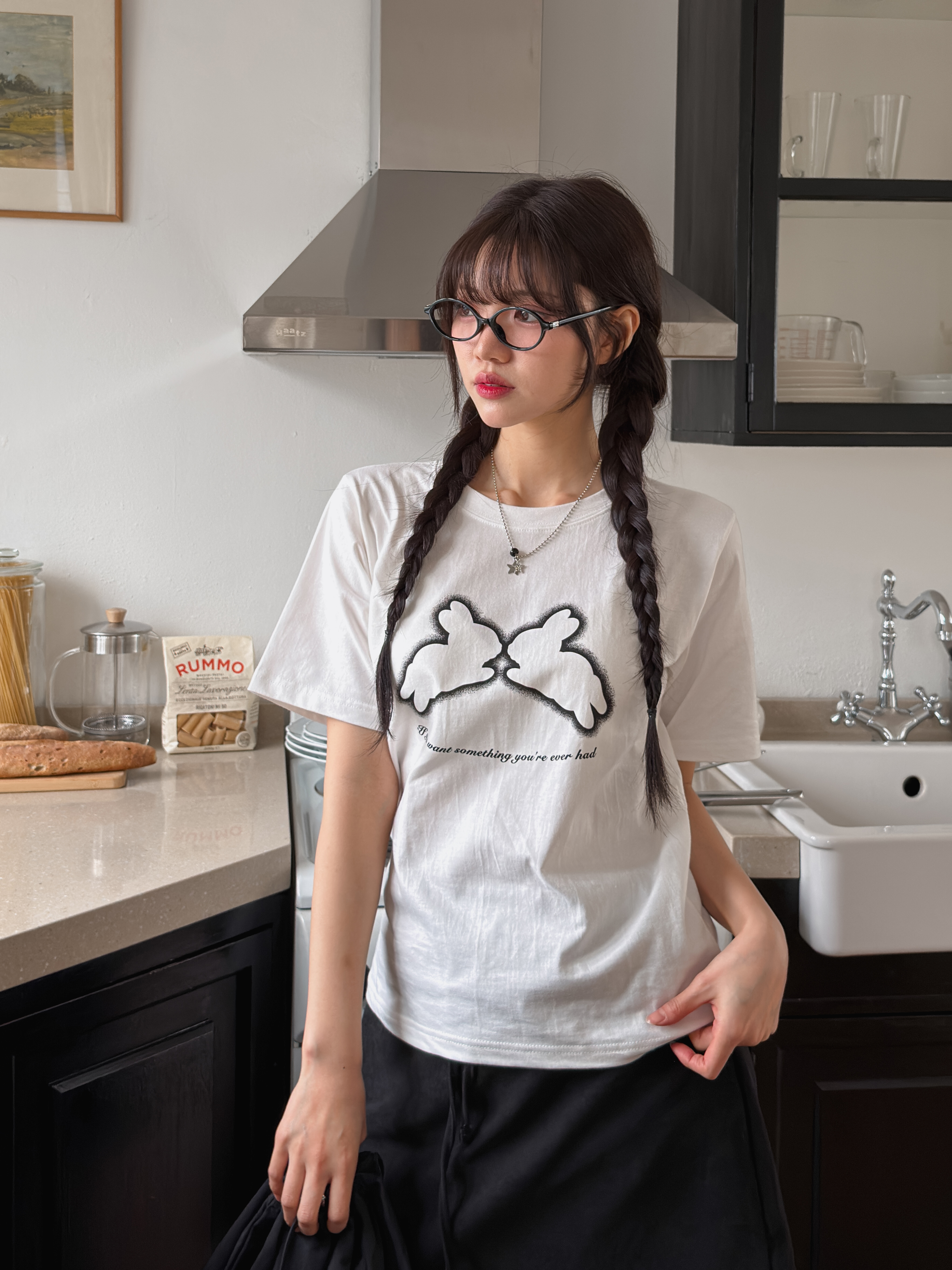 コットンラウンドネック半袖プリントTシャツ | 詳細画像10