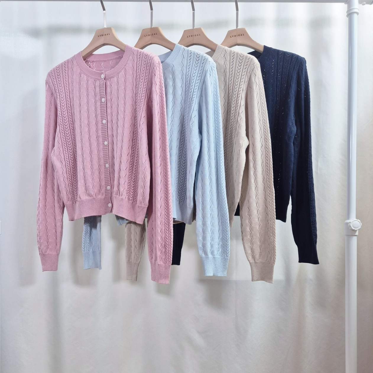 コットンラウンドネックパンチングカーディガン | 詳細画像8