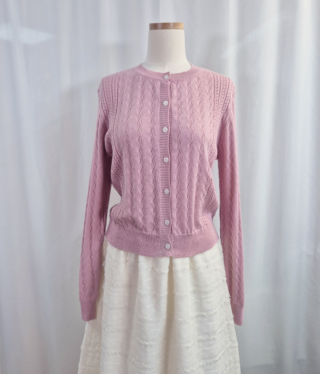 コットンラウンドネックパンチングカーディガン | 詳細画像13