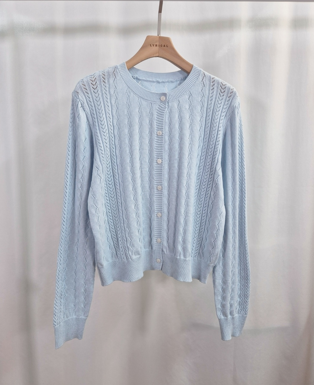 コットンラウンドネックパンチングカーディガン | 詳細画像14