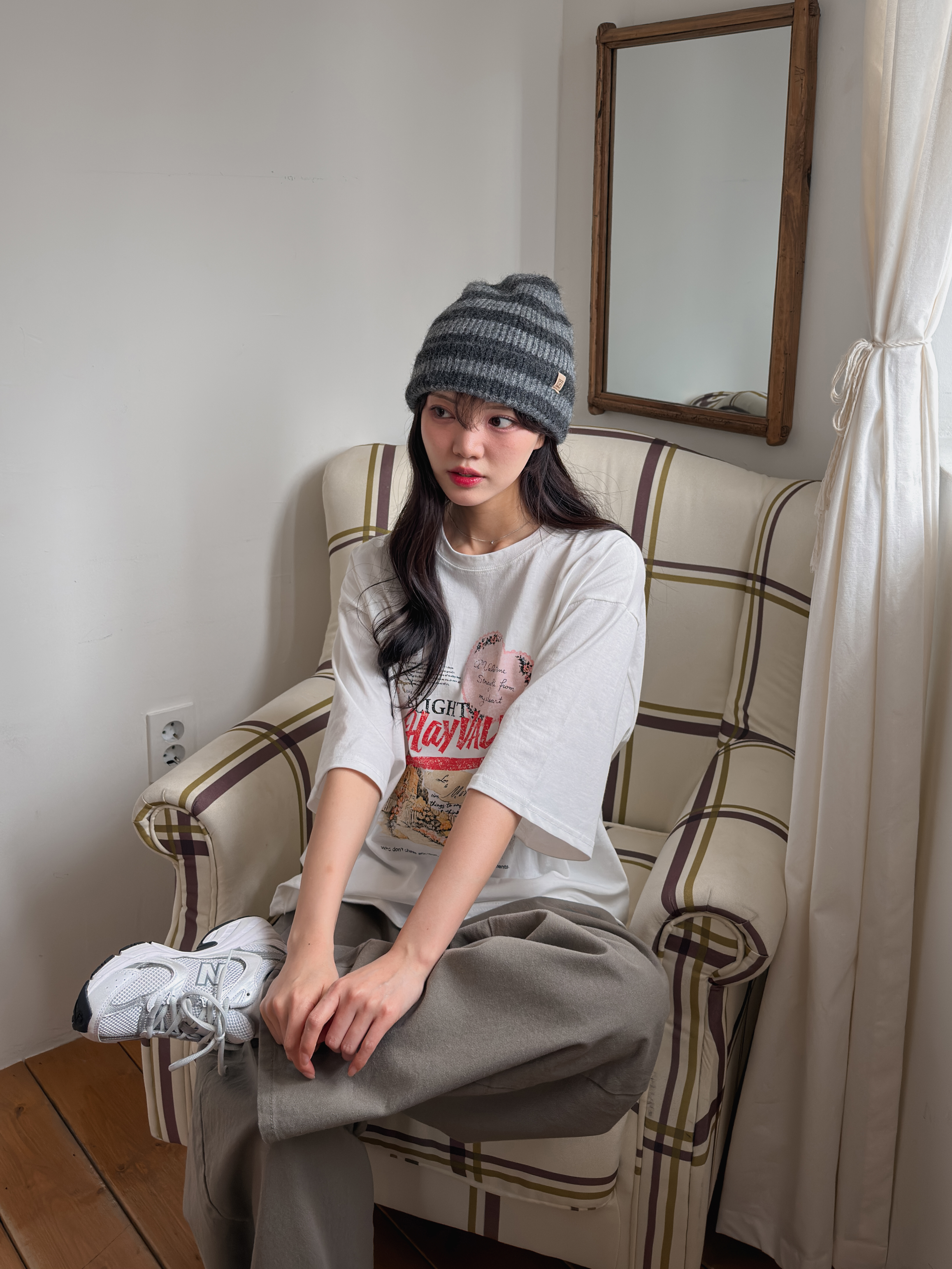 コットンラウンドネックルーズ半袖プリントTシャツ | 詳細画像11