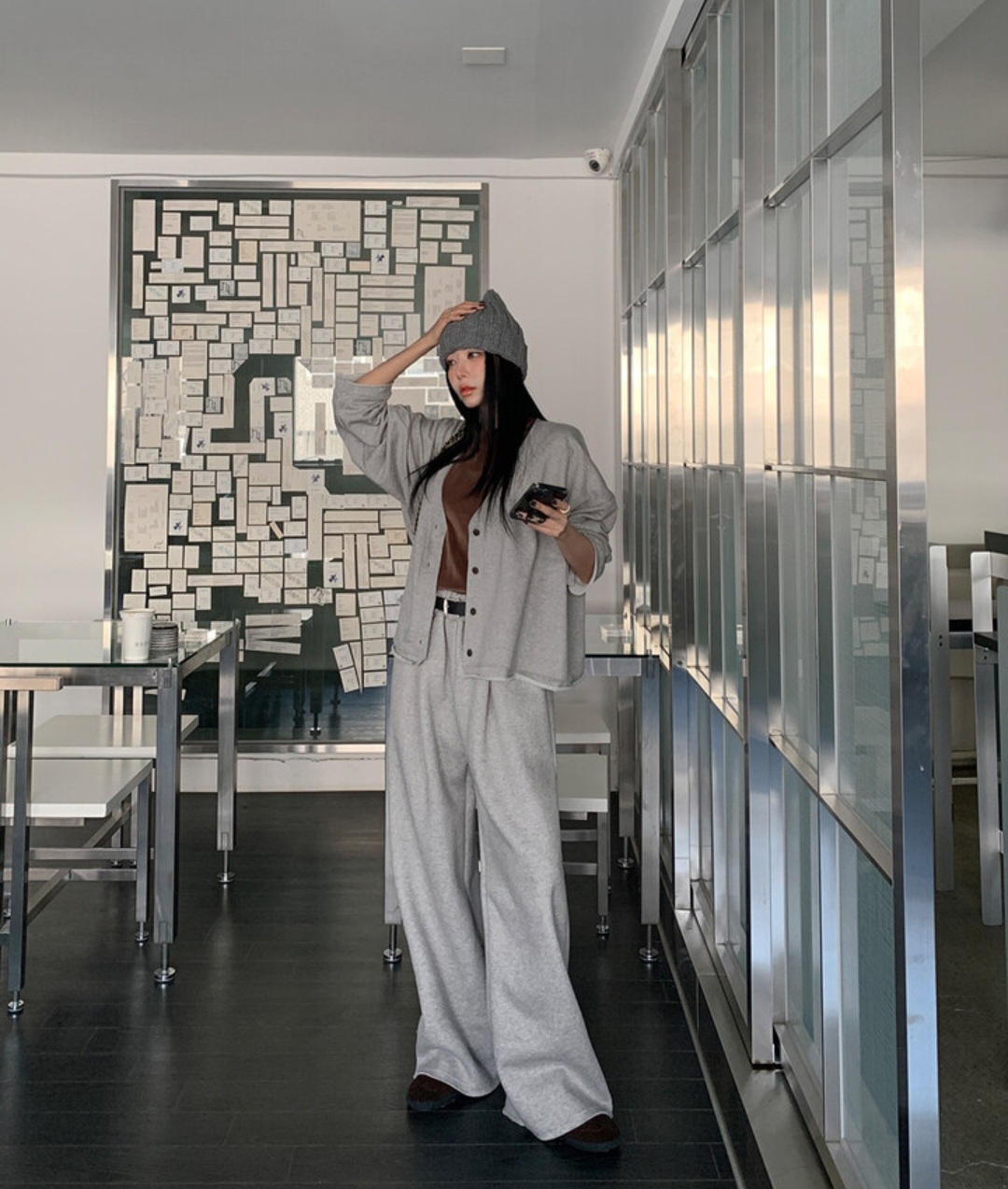 コットンVネックルーズカーディガン | 詳細画像11