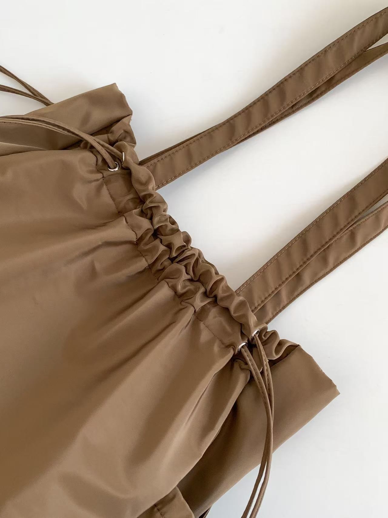 ドローストリングポケットドローコードビッグマグネットボタン無地トートバッグ | 詳細画像14