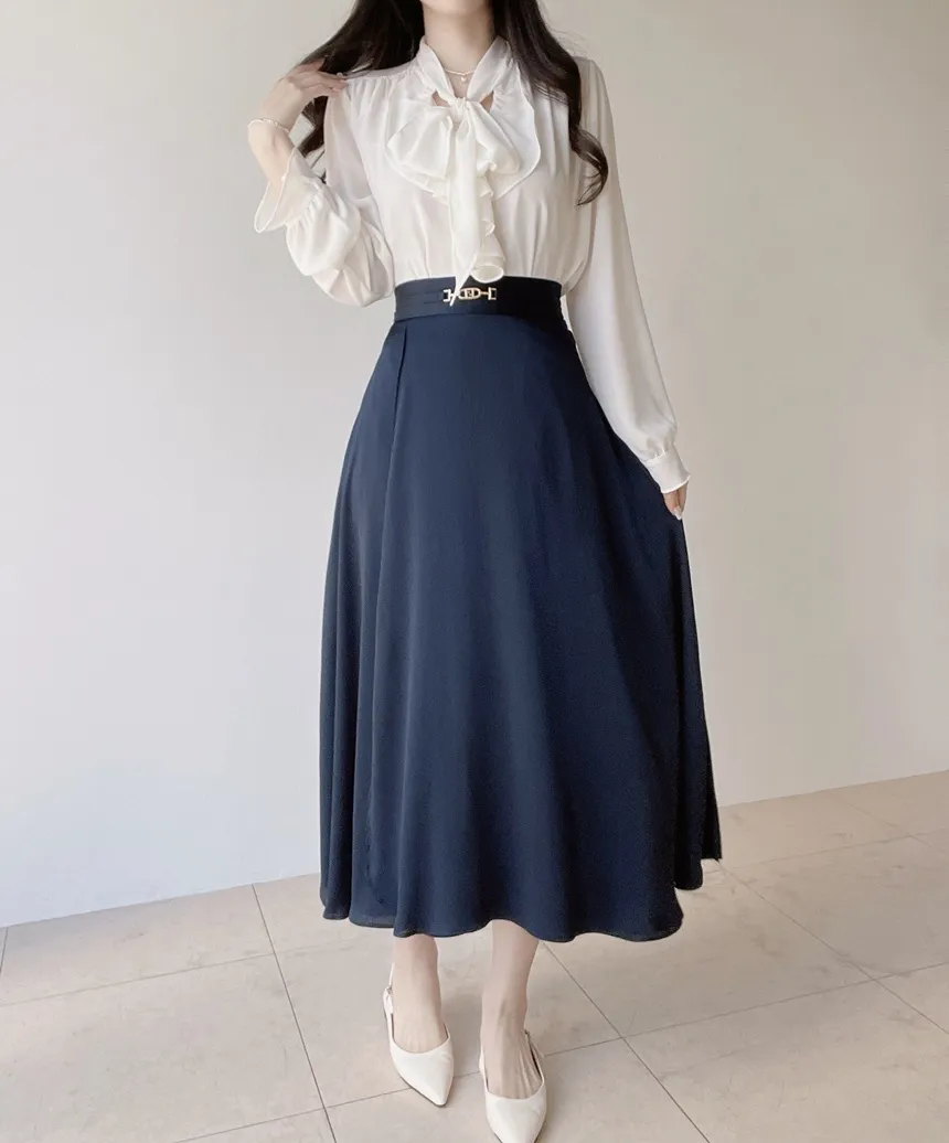 長袖フリルボウタイシャーリングブラウス | mirangmirang | 詳細画像10