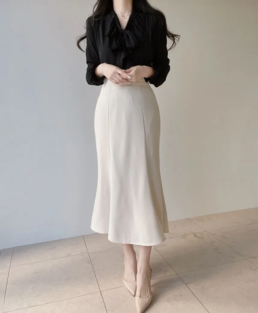 長袖フリルボウタイシャーリングブラウス | mirangmirang | 詳細画像16