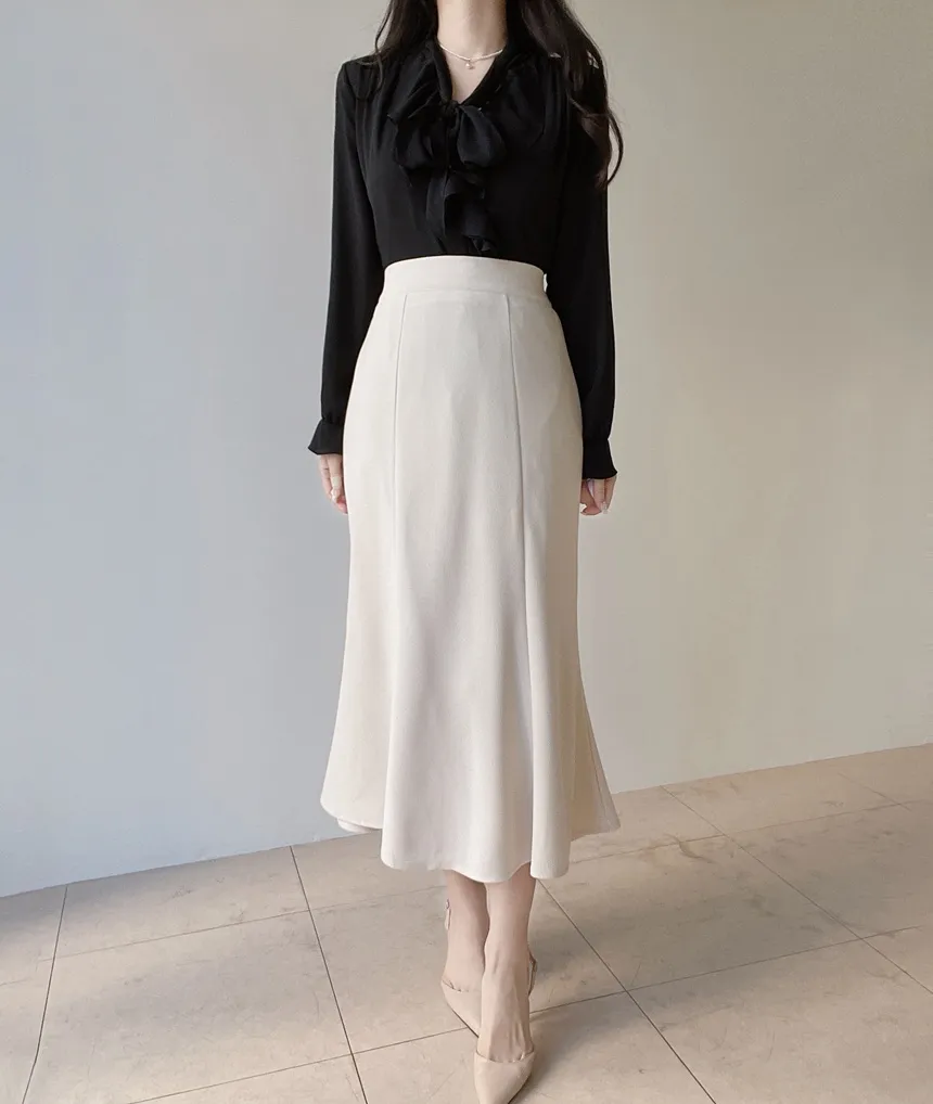 長袖フリルボウタイシャーリングブラウス | mirangmirang | 詳細画像17