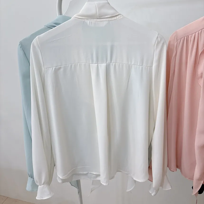 長袖フリルボウタイシャーリングブラウス | mirangmirang | 詳細画像35