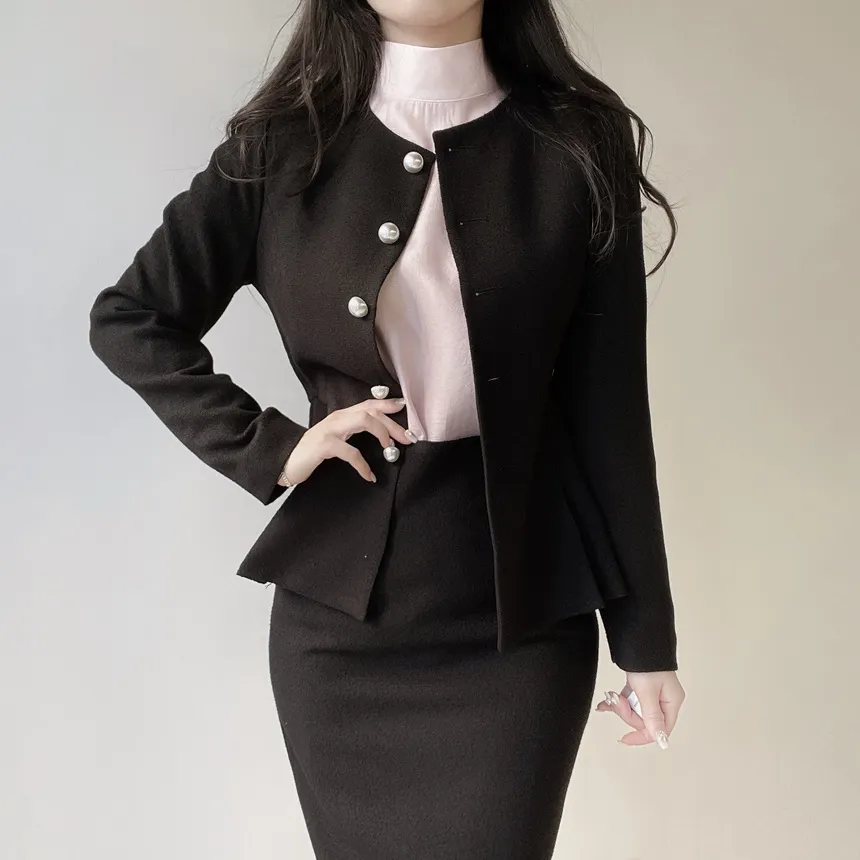 オーガンジーベーシックハイネックジップアップブラウス | mirangmirang | 詳細画像5