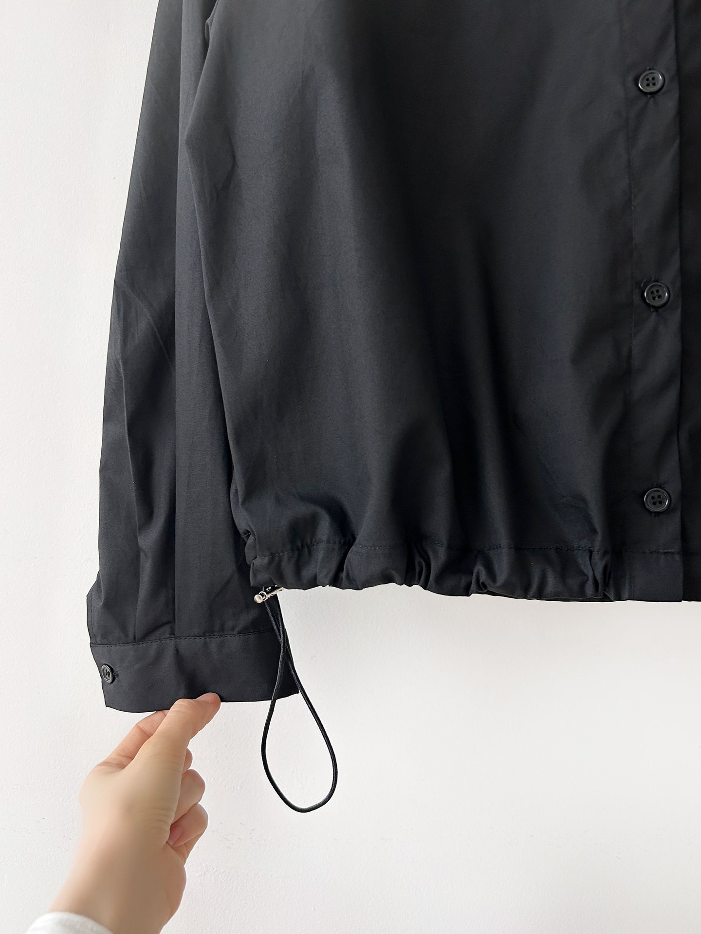 ボタンカラーシャーリングウエストゴムオーバーサイズドローコード長袖ワンポケットフレアボタンスリーブ無地ツーピース(トップス、ボトムス)スカートシャツ | 詳細画像39