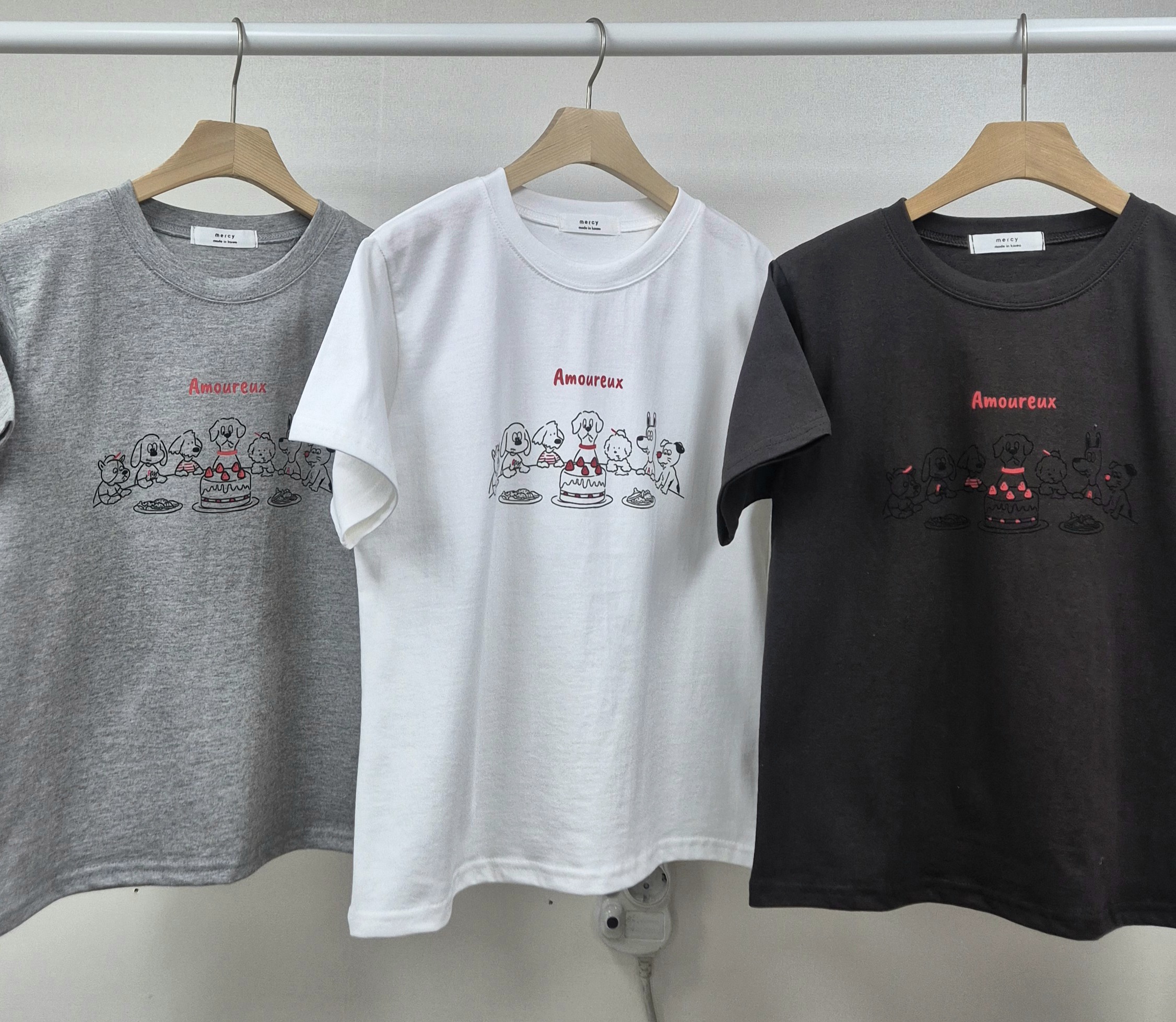 コットンラウンドネック半袖セミクロップドプリントTシャツ | 詳細画像11