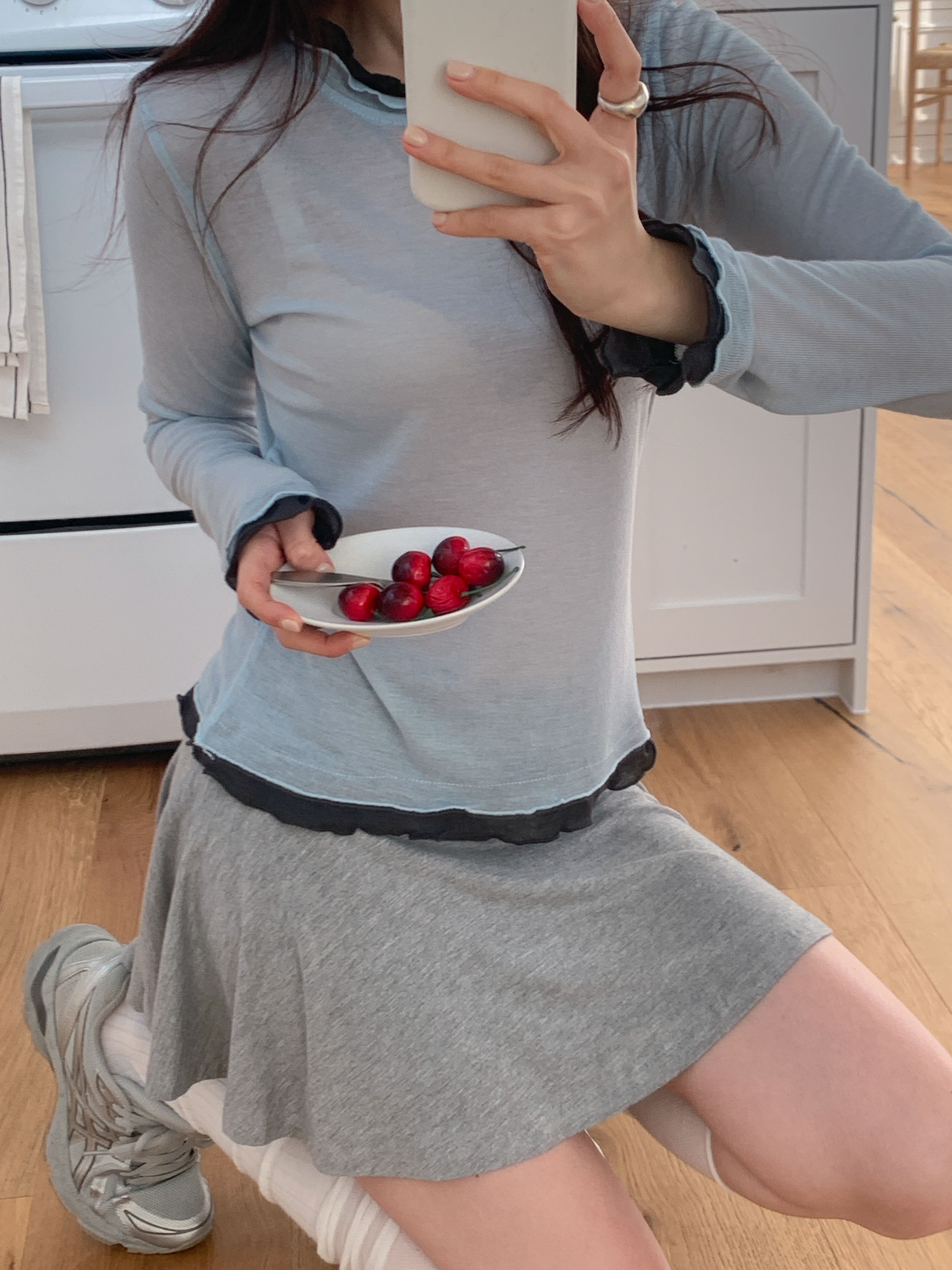 メロウスリムレイヤード風配色Tシャツ | 詳細画像2