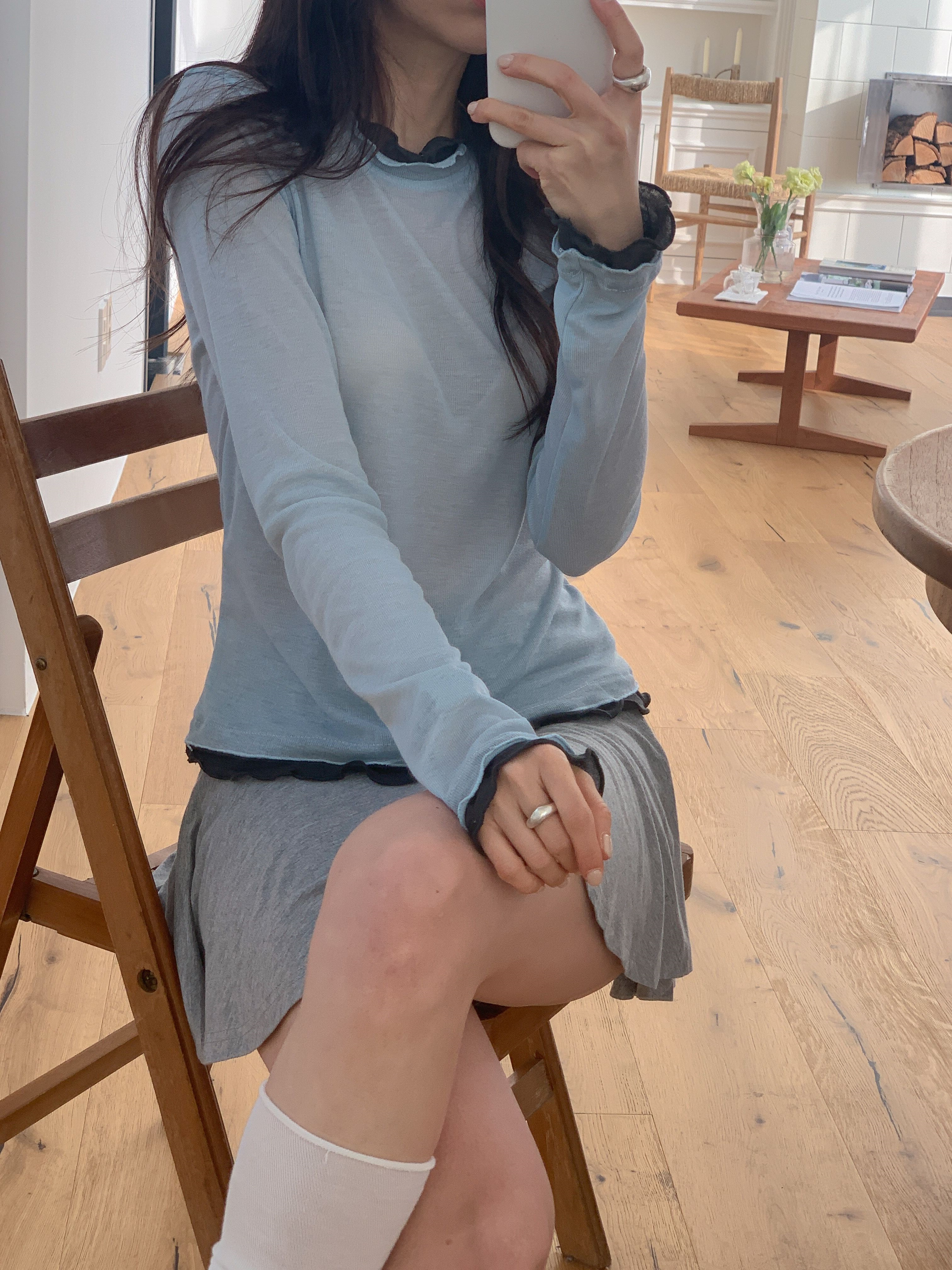 メロウスリムレイヤード風配色Tシャツ | 詳細画像4