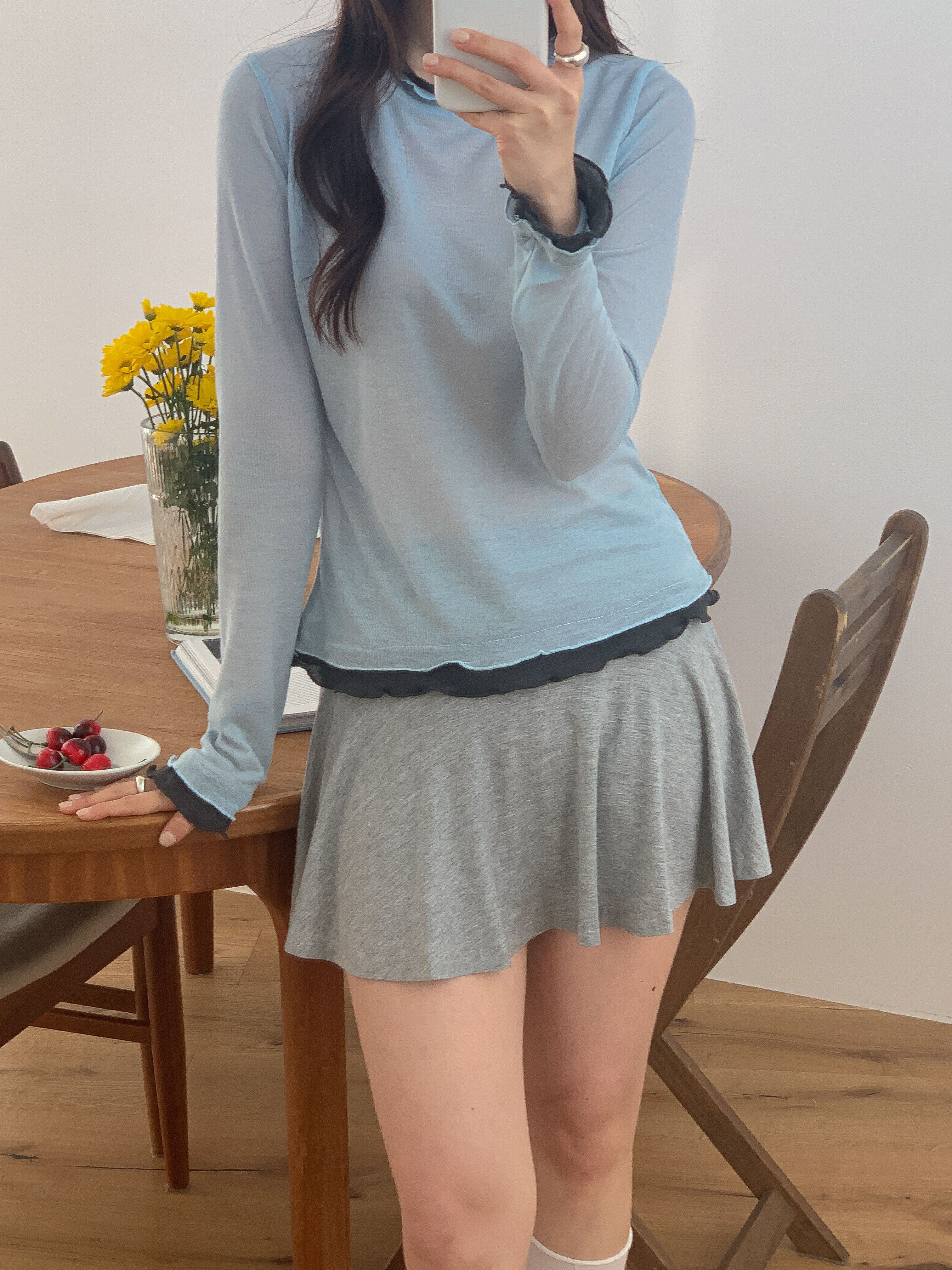 メロウスリムレイヤード風配色Tシャツ | 詳細画像6