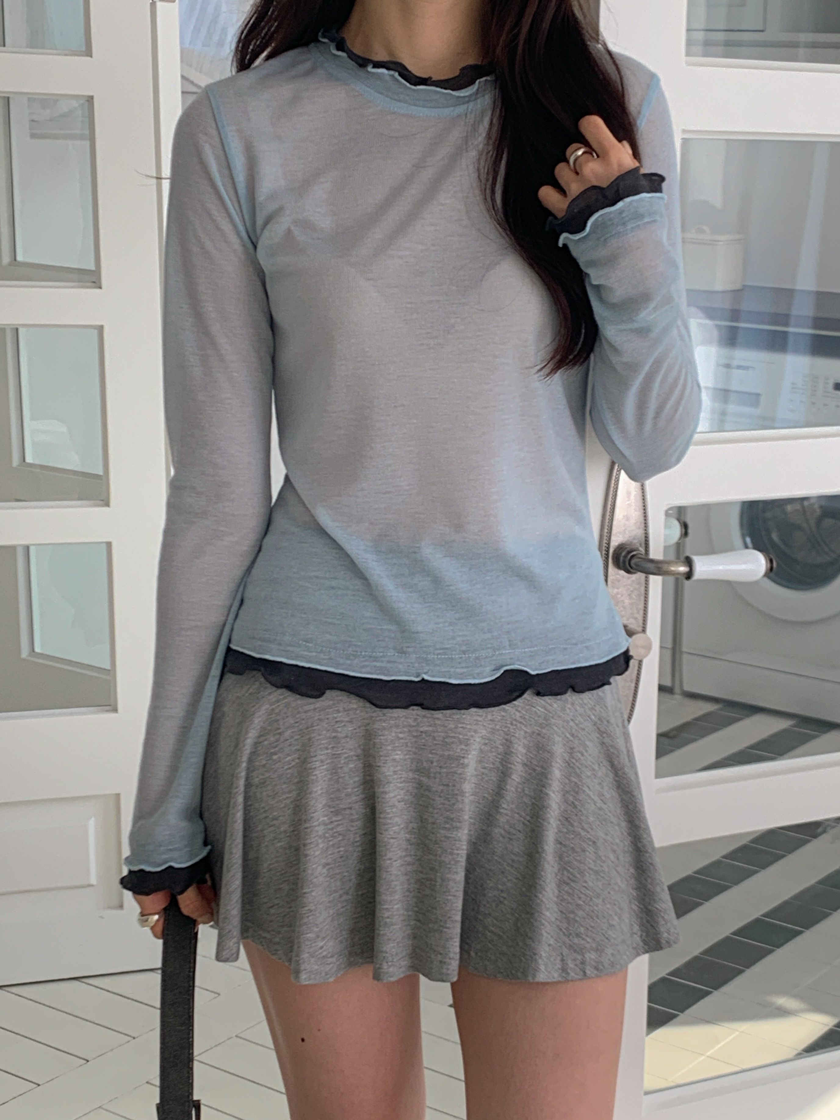 メロウスリムレイヤード風配色Tシャツ | 詳細画像9