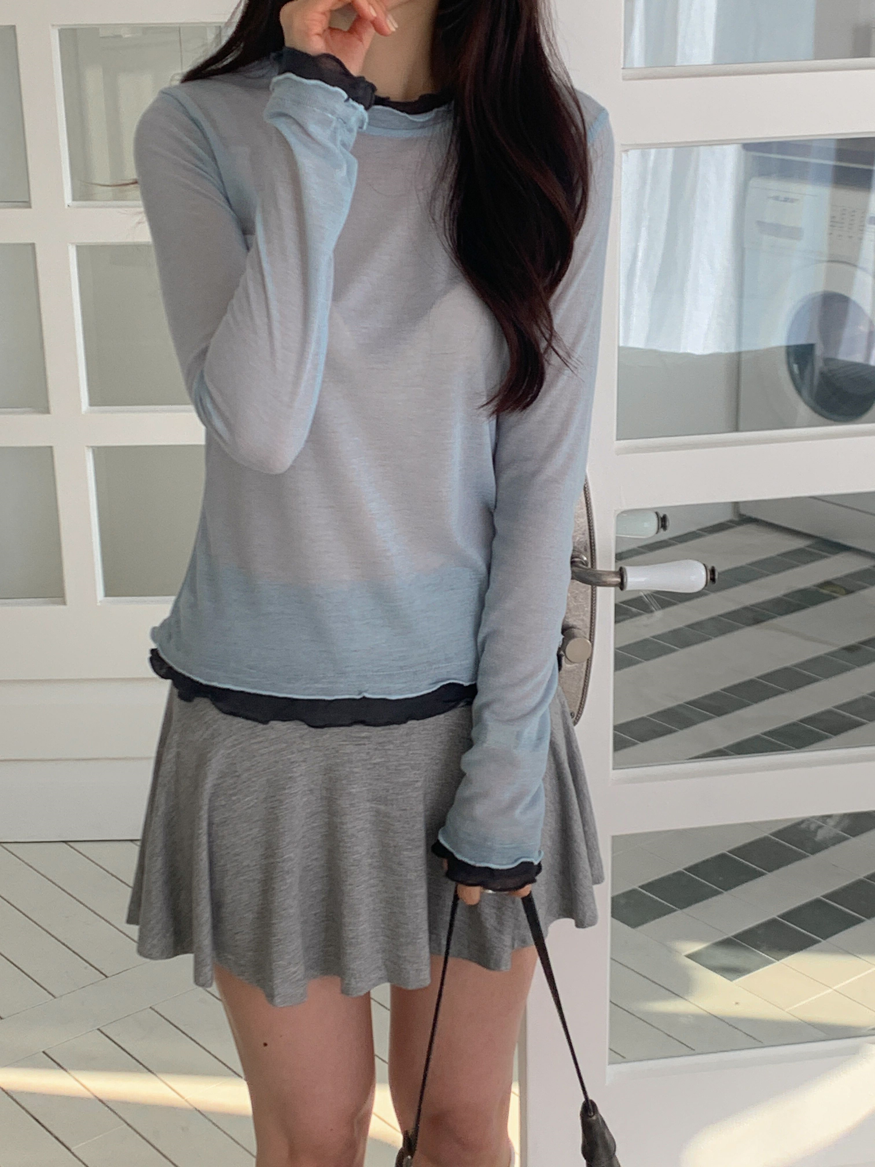 メロウスリムレイヤード風配色Tシャツ | 詳細画像18